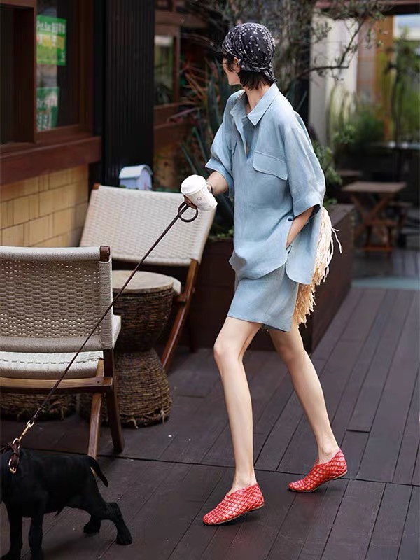 2025 Yellow Linen Coats Set for Women: SMLXL Sizes Available - 图片 1