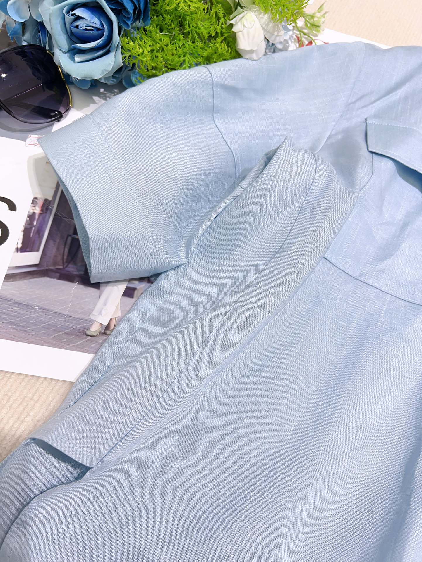 2025 Yellow Linen Coats Set for Women: SMLXL Sizes Available - 图片 6