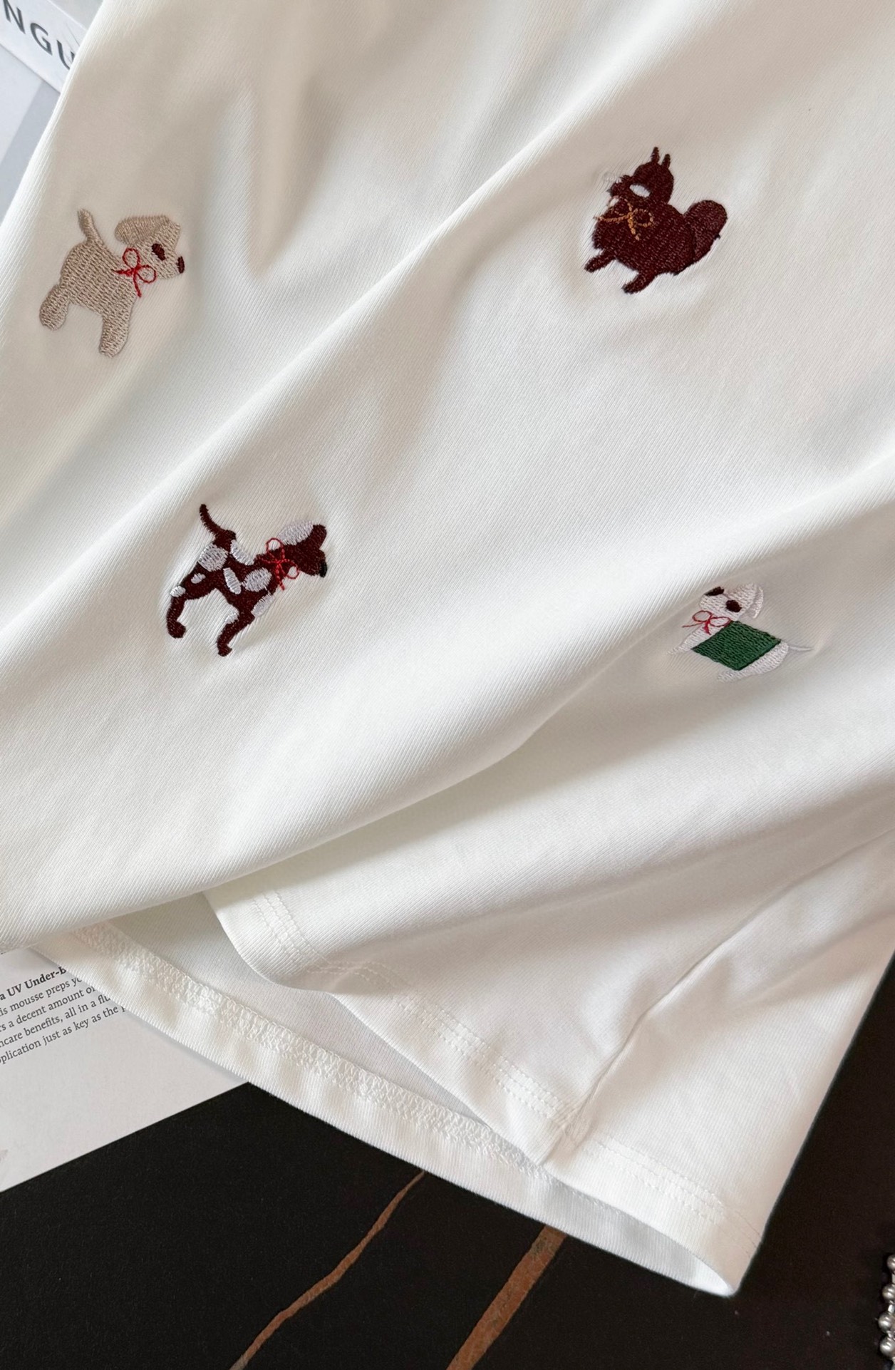 High-Quality Female Suit with Exchange Support: Summer Embroidered T-Shirt Jeans Suit. - 图片 9