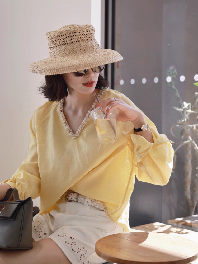 Stylish V-Collar Shirt with Fragrance, High-Quality Women’s Suit, 100% Fermented Nails - 图片 2