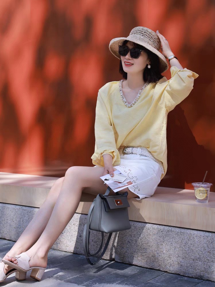 Stylish V-Collar Shirt with Fragrance, High-Quality Women’s Suit, 100% Fermented Nails - 图片 3