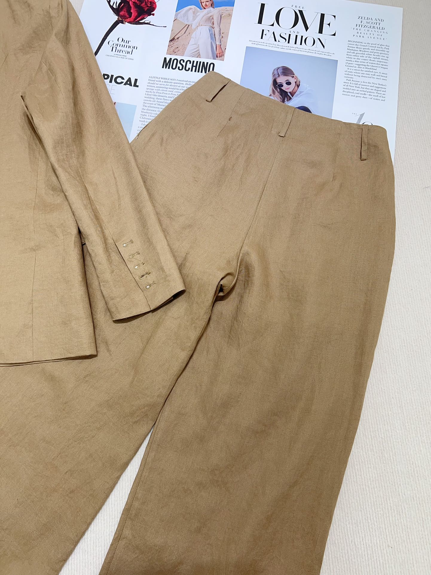 High-End Women’s Suit with Packaged Caps: High-Quality French Style, Linen Fabric, Various Sizes. - 图片 8