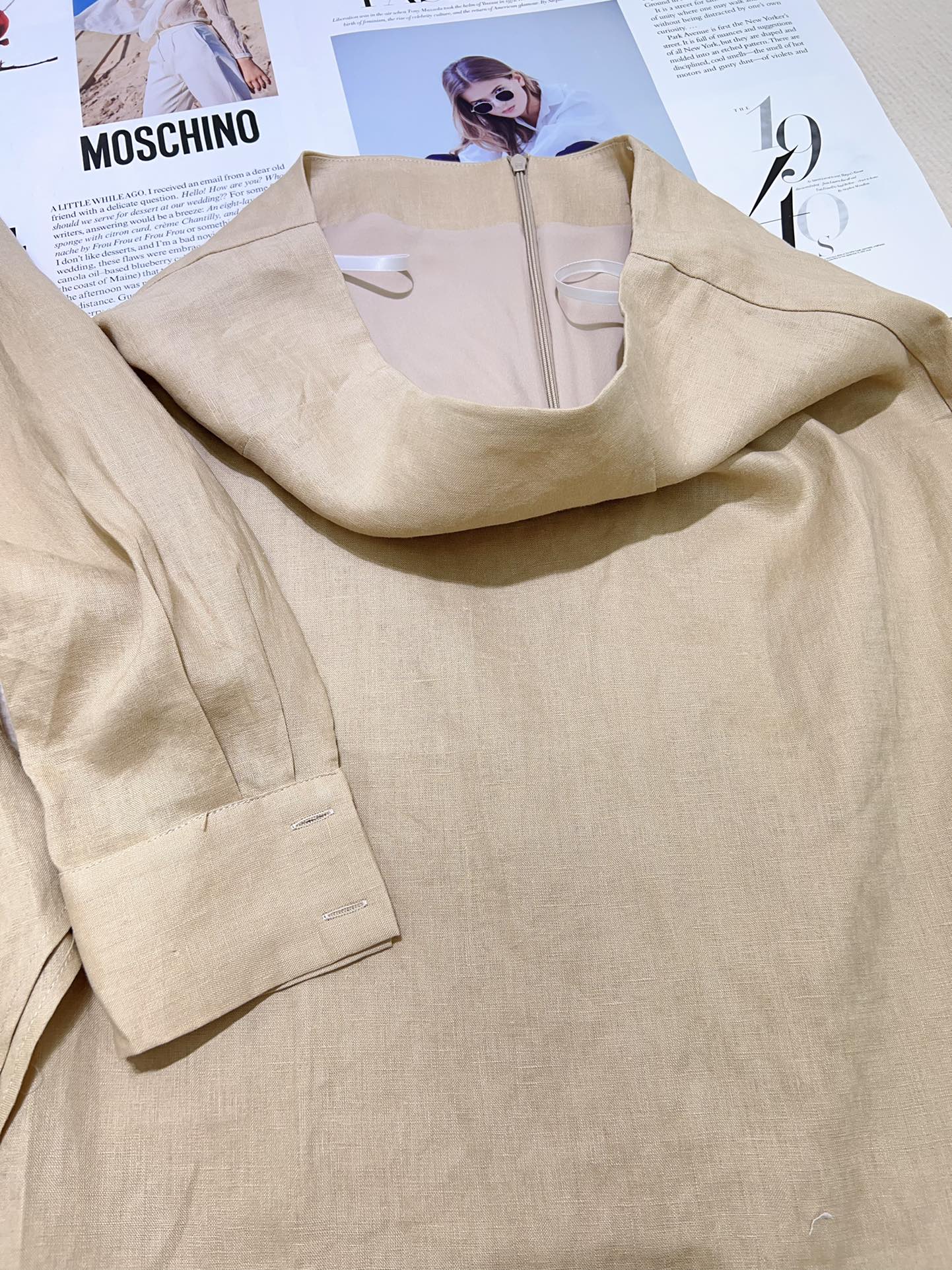 New High-Quality Female Linen Suit with Long-Sleeved Shirts and Khaki Colors - 图片 6