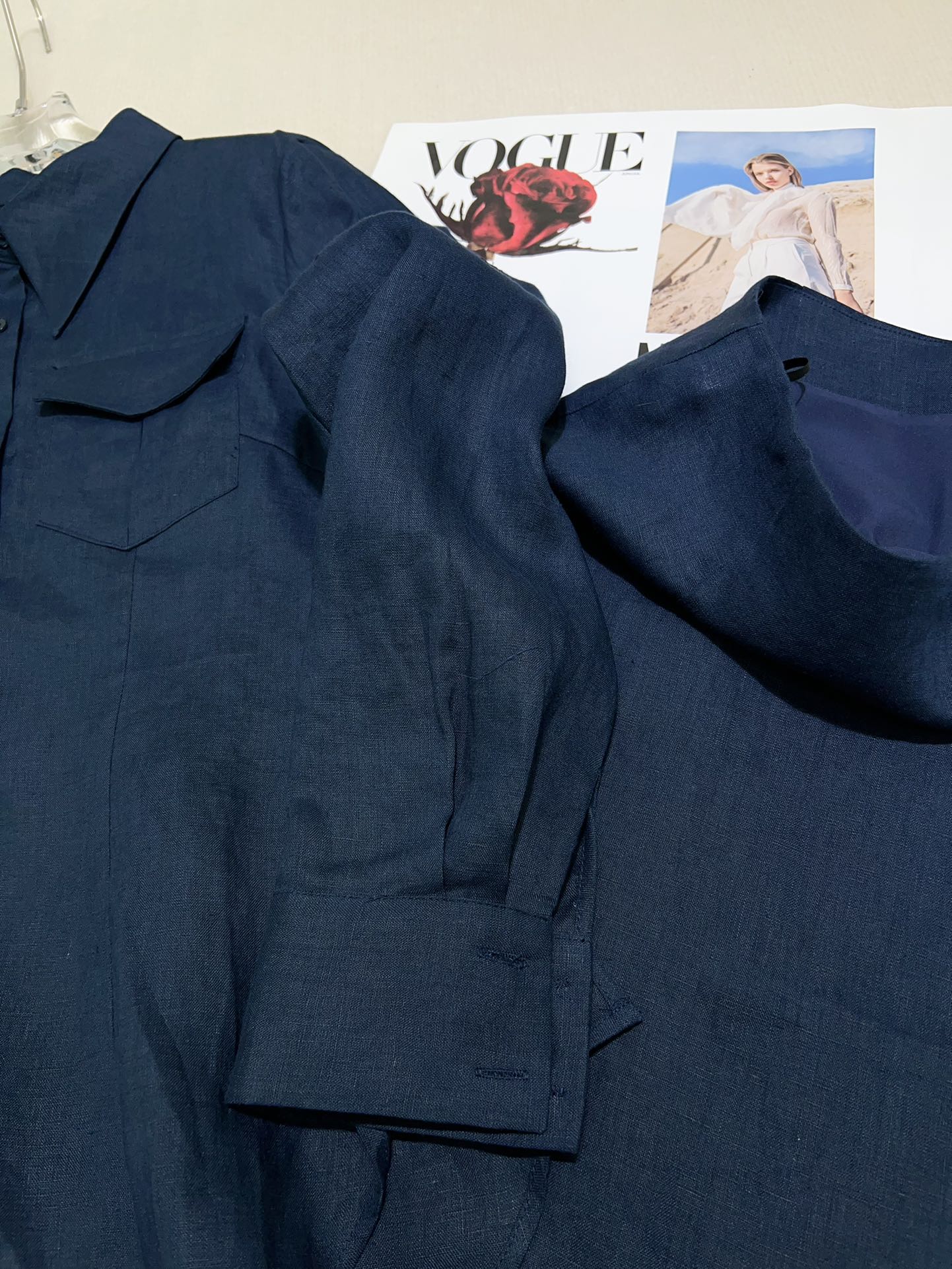 High-Quality Female Linen Suit Set with Long-Sleeved Shirts and Skirts - 图片 7
