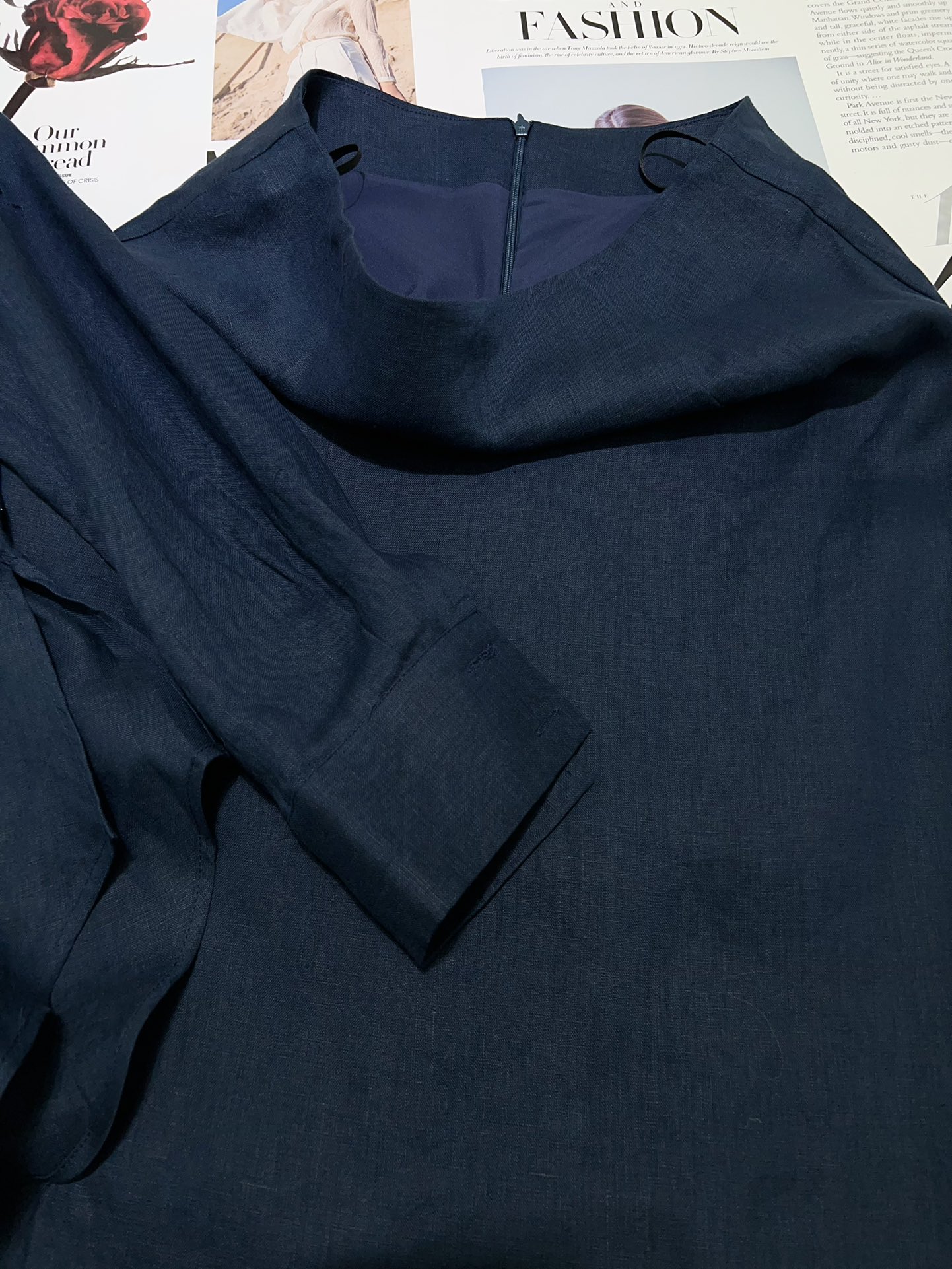 High-Quality Female Linen Suit Set with Long-Sleeved Shirts and Skirts - 图片 6