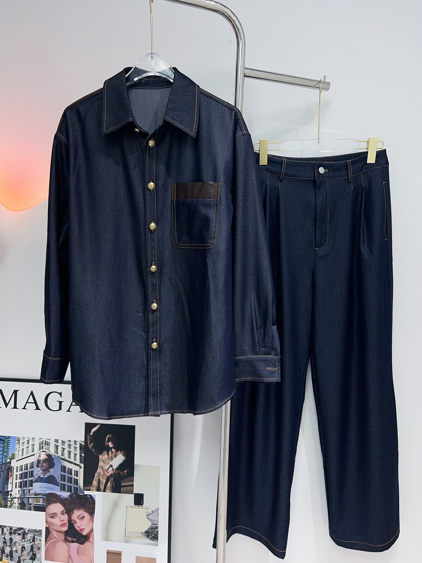 Title: P756 Women’s Clothes Set for Early Autumn, Various Sizes, Cotton Fabric, Includes Tops and Pants. - 图片 4