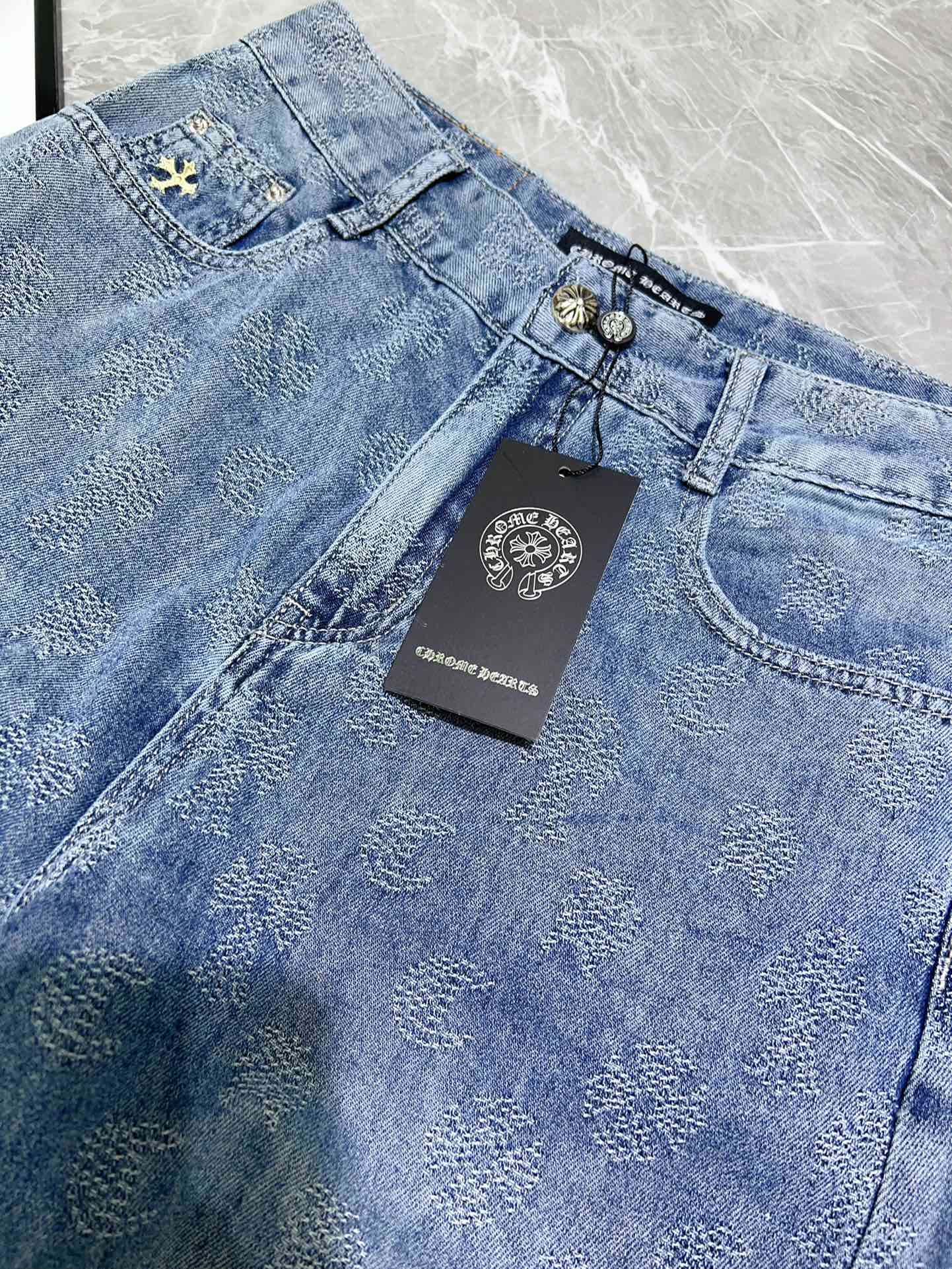 “2025 Women’s High-Quality Denim Pants with Embroidery and Zirconium Blue Details” - 图片 6