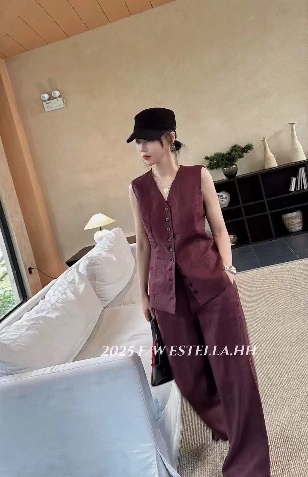 High-End Quality Women’s Clothes: Italian Customized Stylish Lysertic Cut with Thin Belt Suit - 图片 5