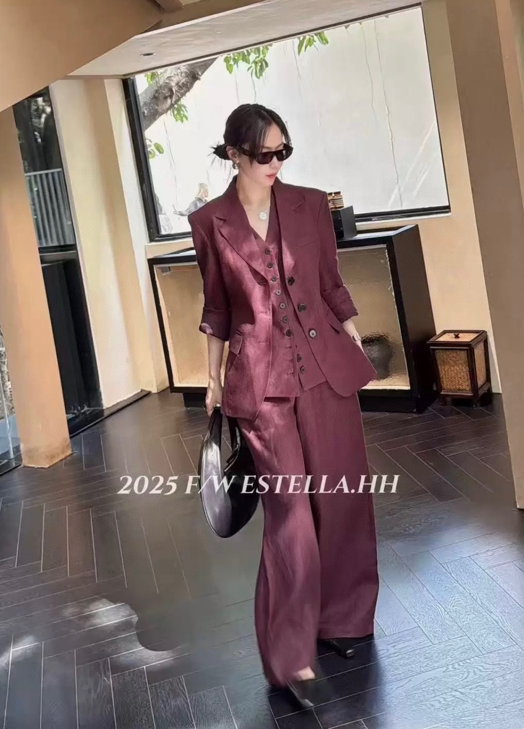 High-End Quality Women’s Clothes: Italian Customized Stylish Lysertic Cut with Thin Belt Suit - 图片 6