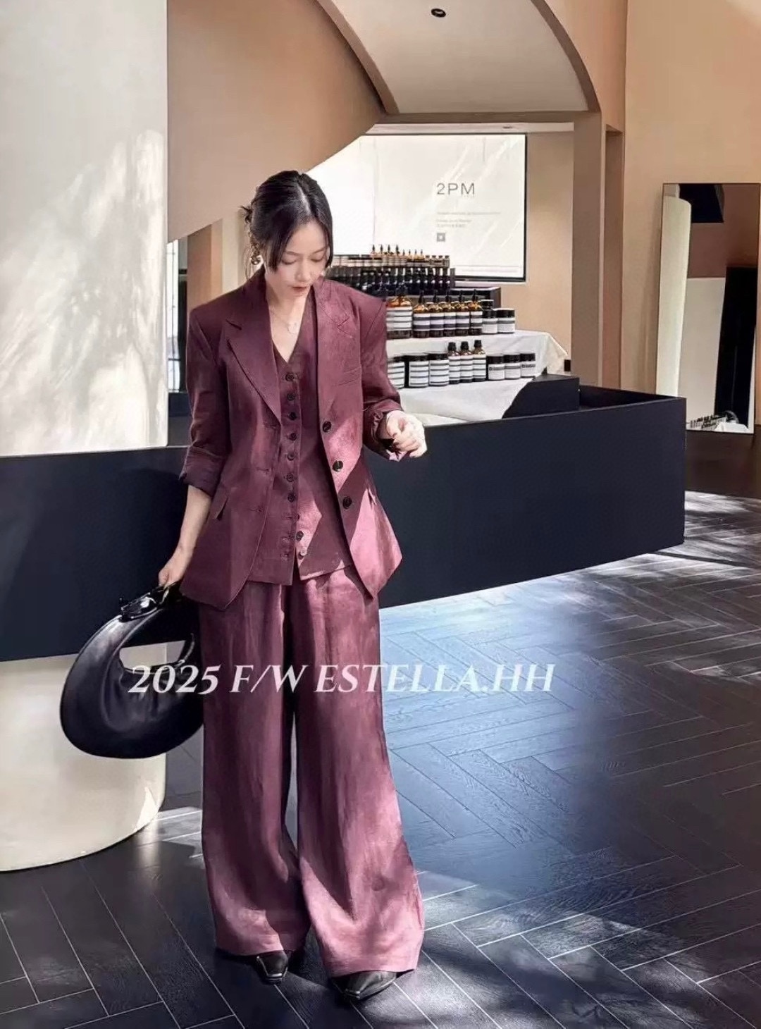 High-End Quality Women’s Clothes: Italian Customized Stylish Lysertic Cut with Thin Belt Suit - 图片 1