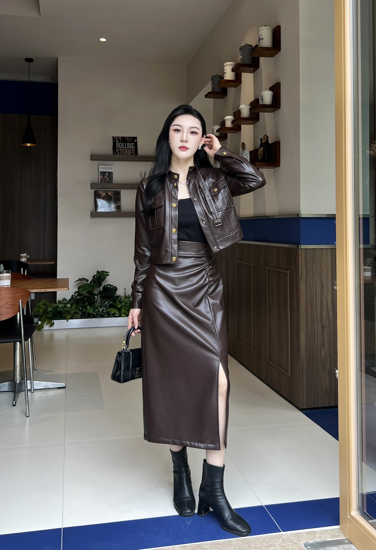 P816 Support exchange, high-quality women’s suit, dustproof bag. Two sets of S.M.L.X.L - 图片 6