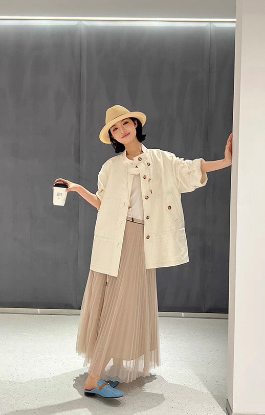 Italian Linen Coat: High-Quality Two-Colored Coats for Fashionable Ladies - 图片 3