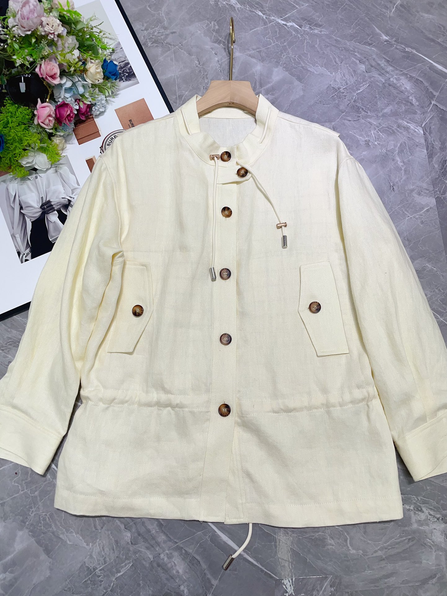 Italian Linen Coat: High-Quality Two-Colored Coats for Fashionable Ladies - 图片 4