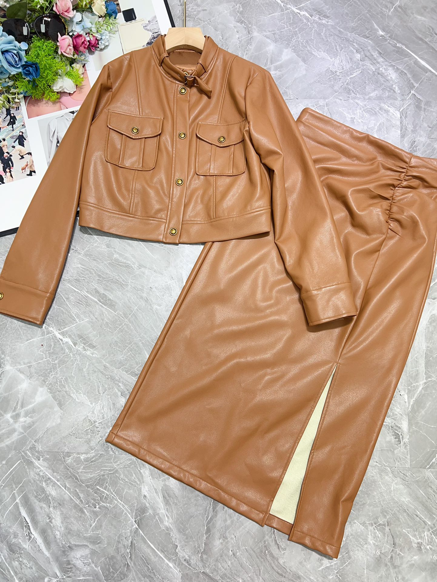 “Women’s Suit Set with Dustproof Bag: P816 Support Exchange, High-Quality Fabric Details” - 图片 4