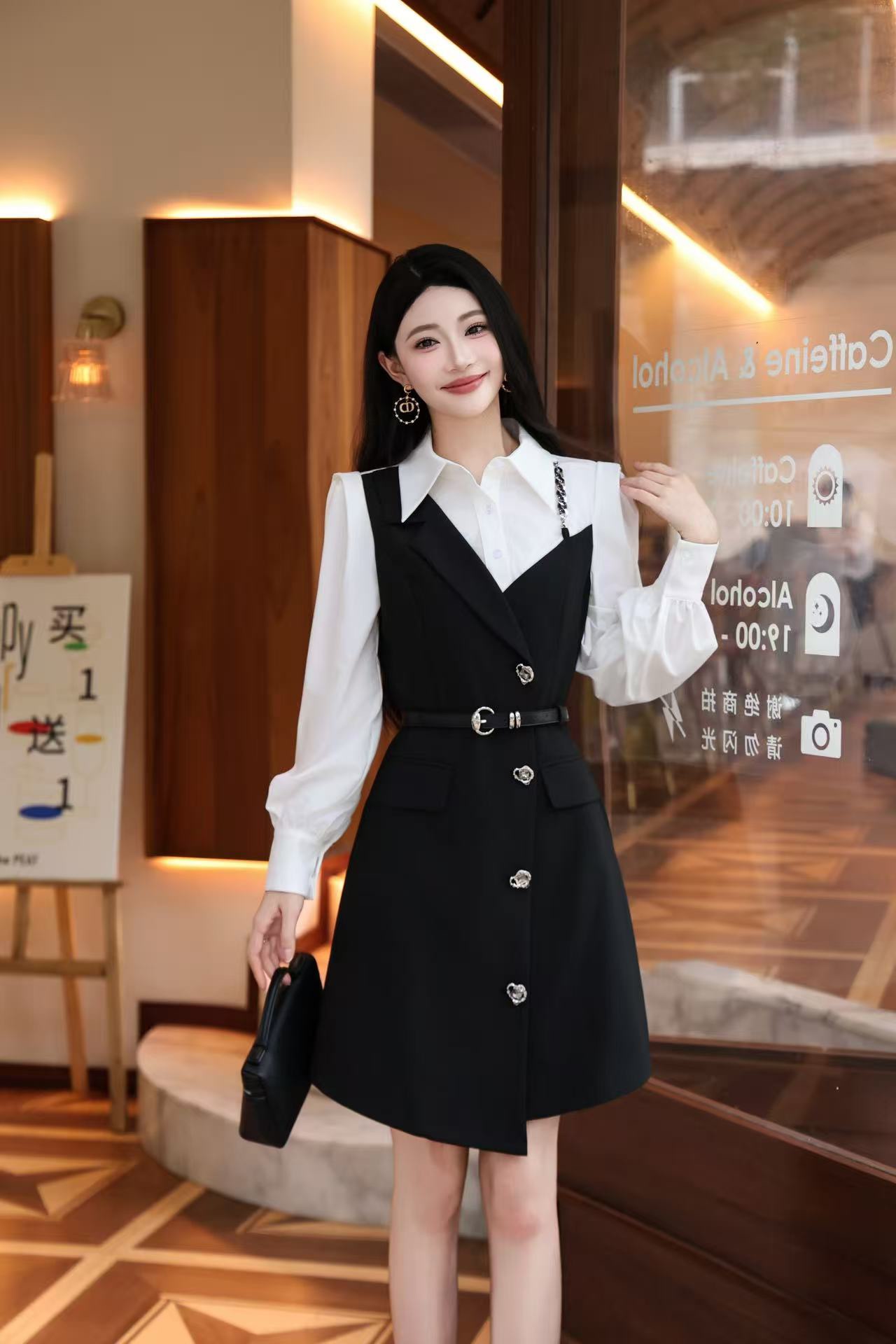 Elegant Two-Piece Style Midi Dress - Classic & Chic 6 i1756724006 1413 3