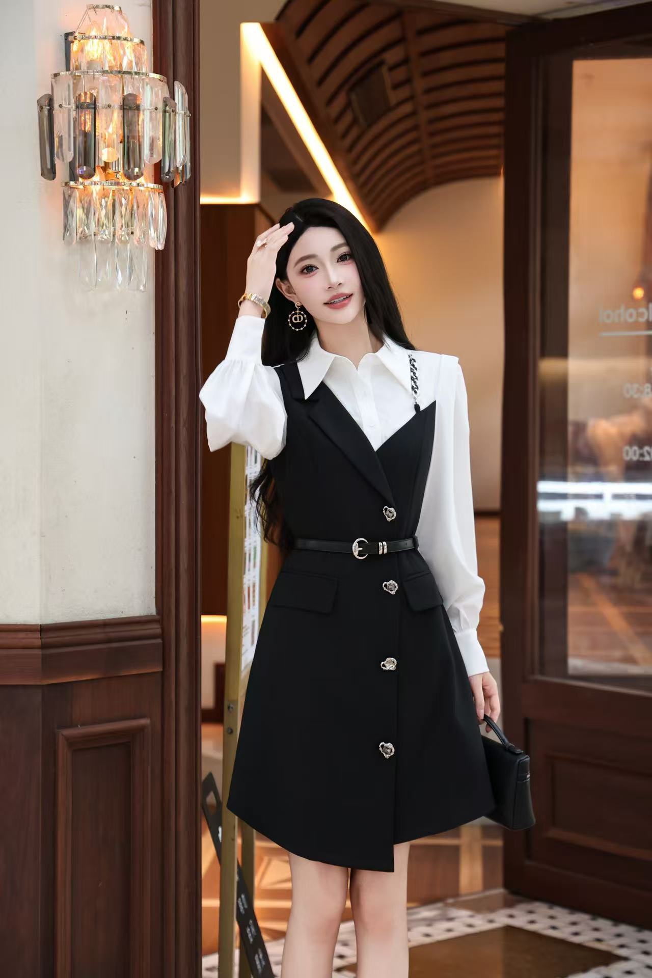 Elegant Two-Piece Style Midi Dress - Classic & Chic 4 i1756724006 4701 7