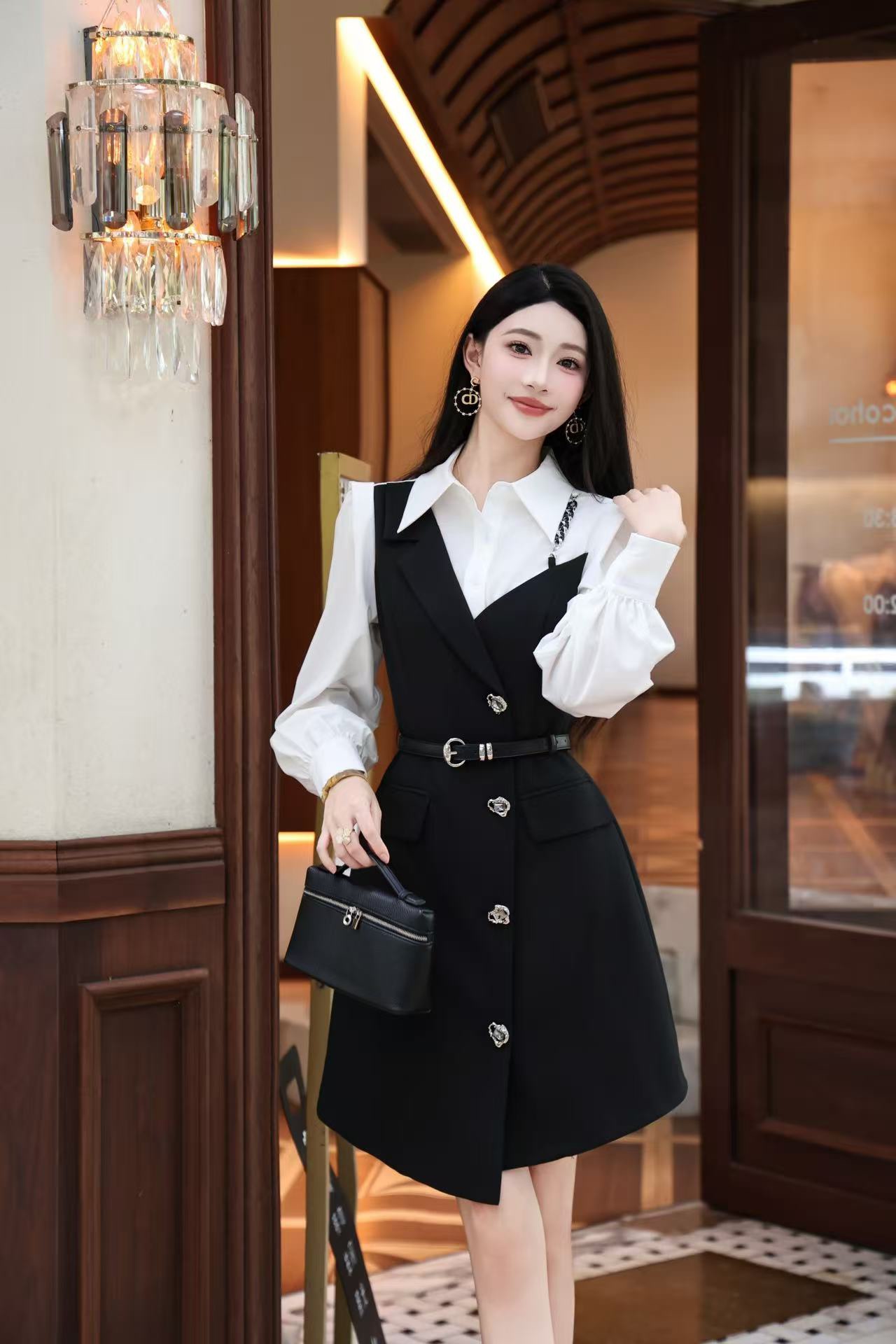 Elegant Two-Piece Style Midi Dress - Classic & Chic 5 i1756724006 7173 6