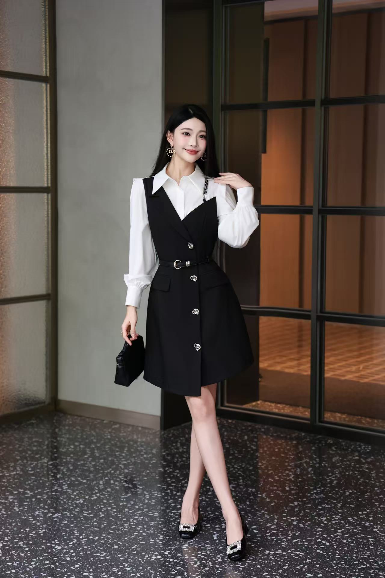 Elegant Two-Piece Style Midi Dress - Classic & Chic 9 i1756724006 7691 8