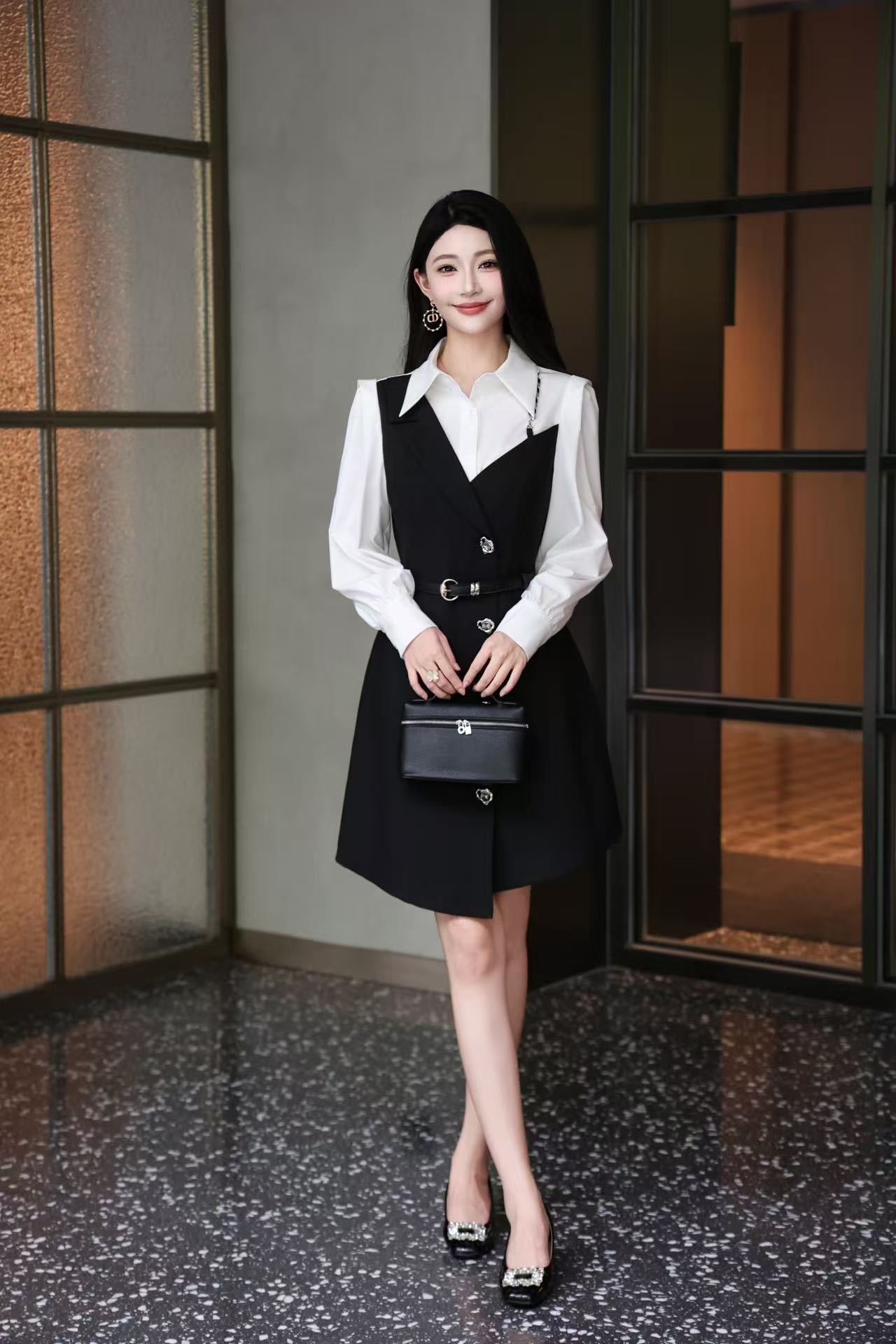 Elegant Two-Piece Style Midi Dress - Classic & Chic 10 i1756724023 2716 0