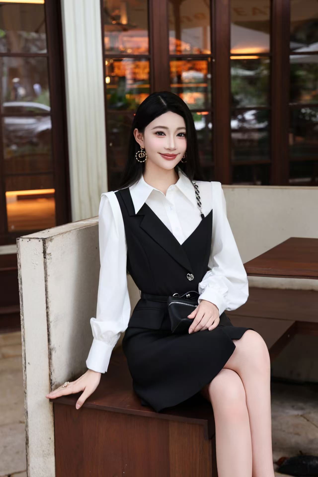 Elegant Two-Piece Style Midi Dress - Classic & Chic 7 i1756724023 3825 0