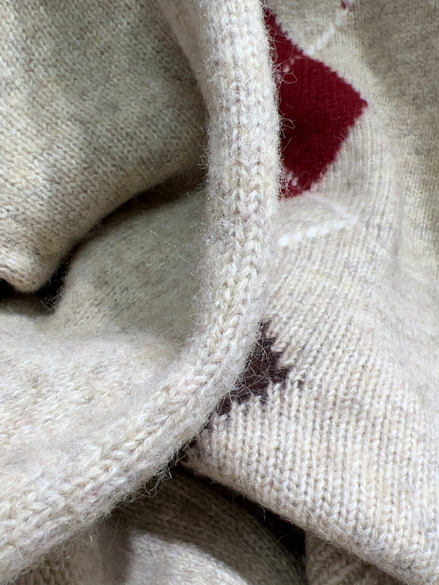 Miu Miu Inspired Knitwear Set - Beige Diamond Pattern, Three-Piece Outfit 12 i1761411521 8678 3