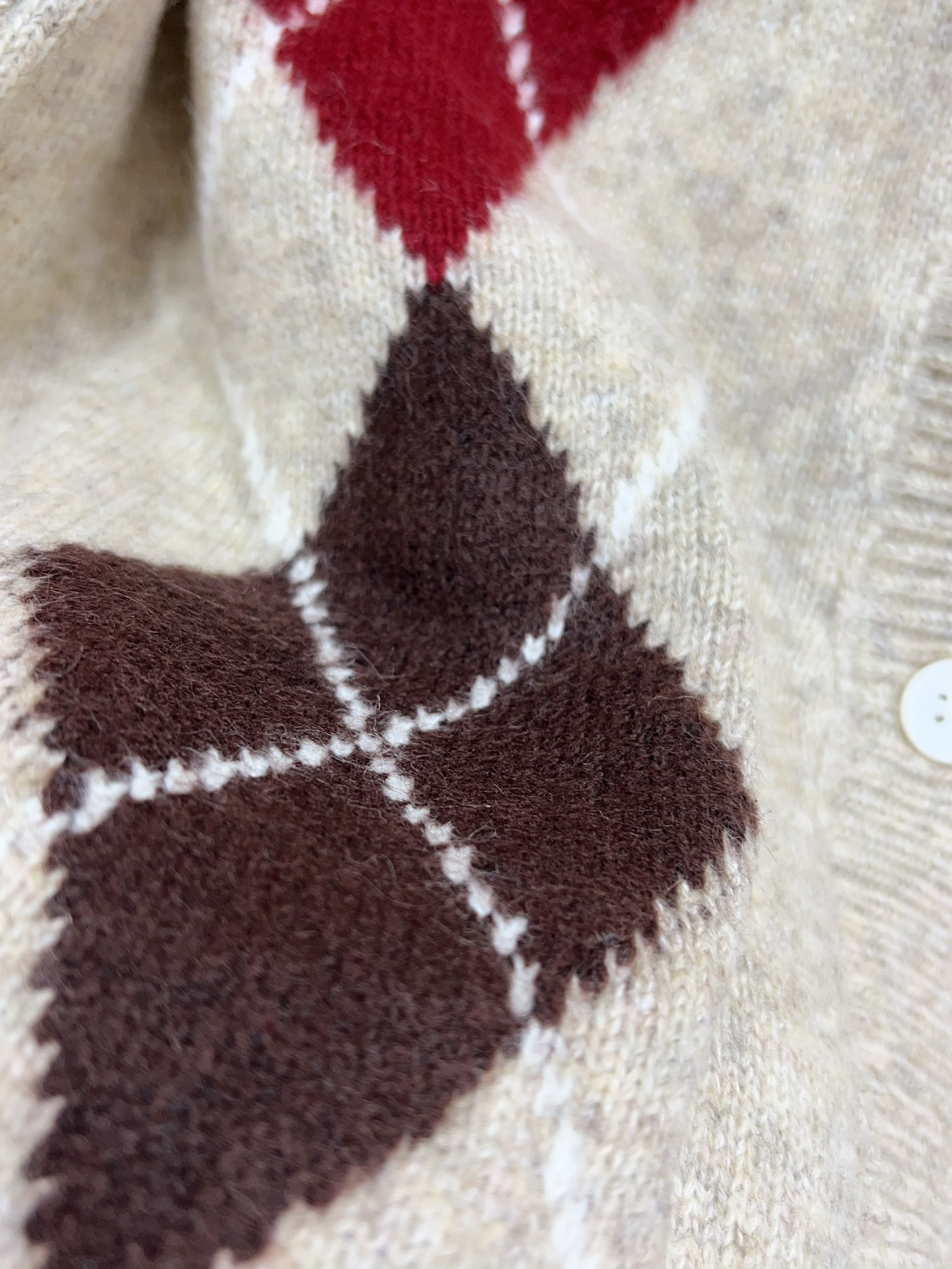 Miu Miu Inspired Knitwear Set - Beige Diamond Pattern, Three-Piece Outfit 8 i1761411521 8737 4