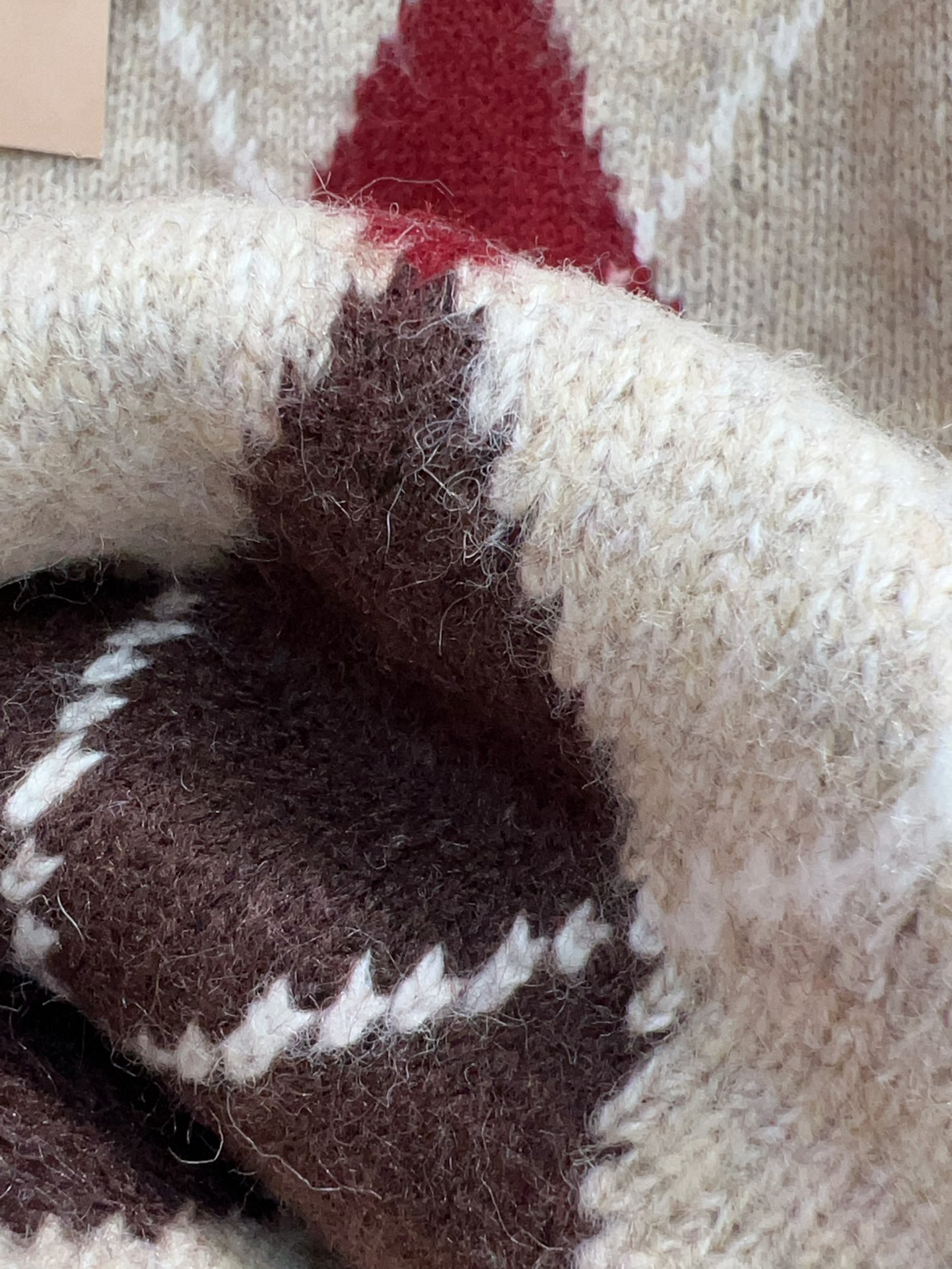 Miu Miu Inspired Knitwear Set - Beige Diamond Pattern, Three-Piece Outfit 11 i1761411521 8939 6