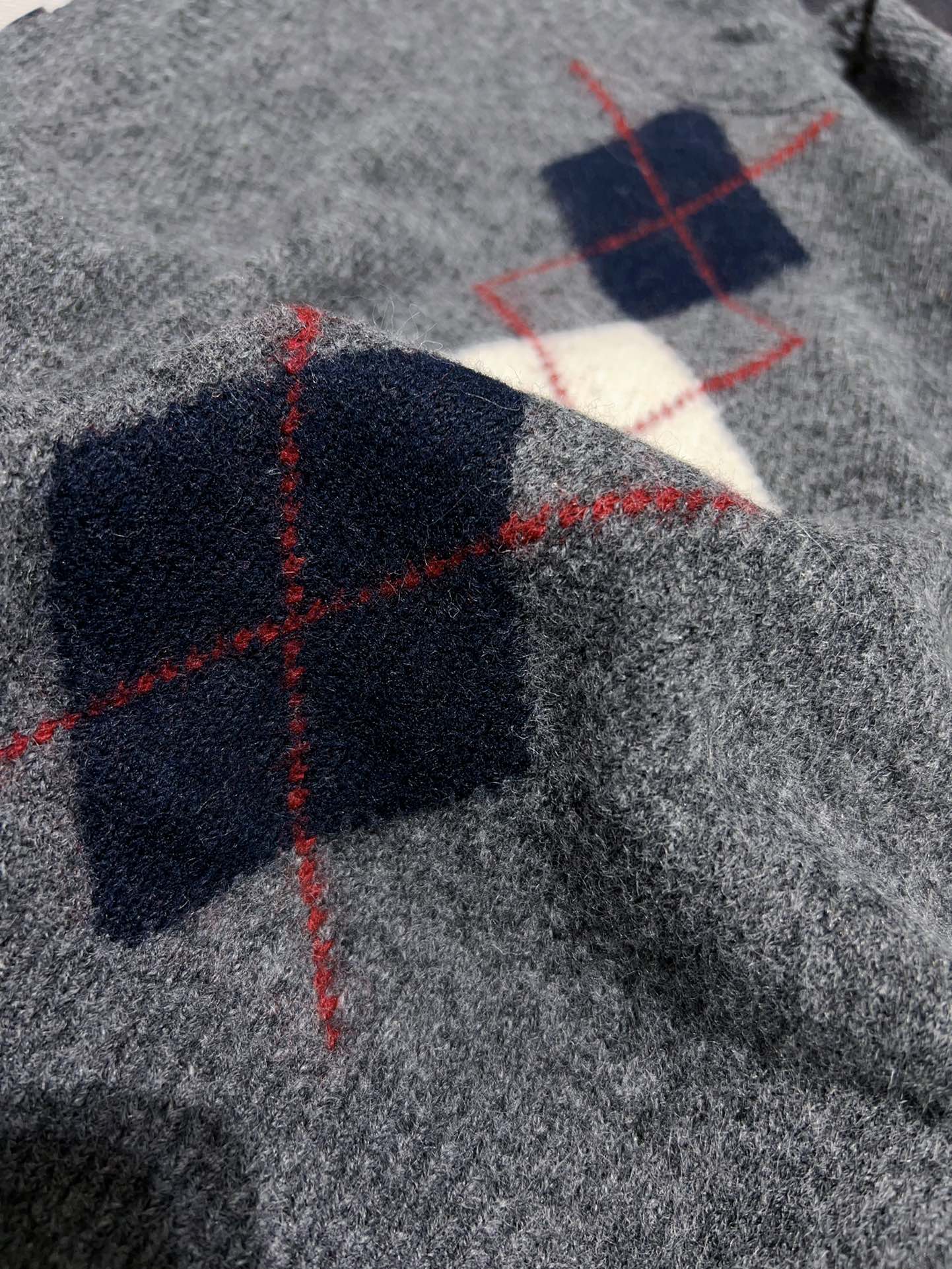 Miu Miu Inspired Women's Gray Argyle Knit Three-Piece Set 11 i1761492821 7780 9