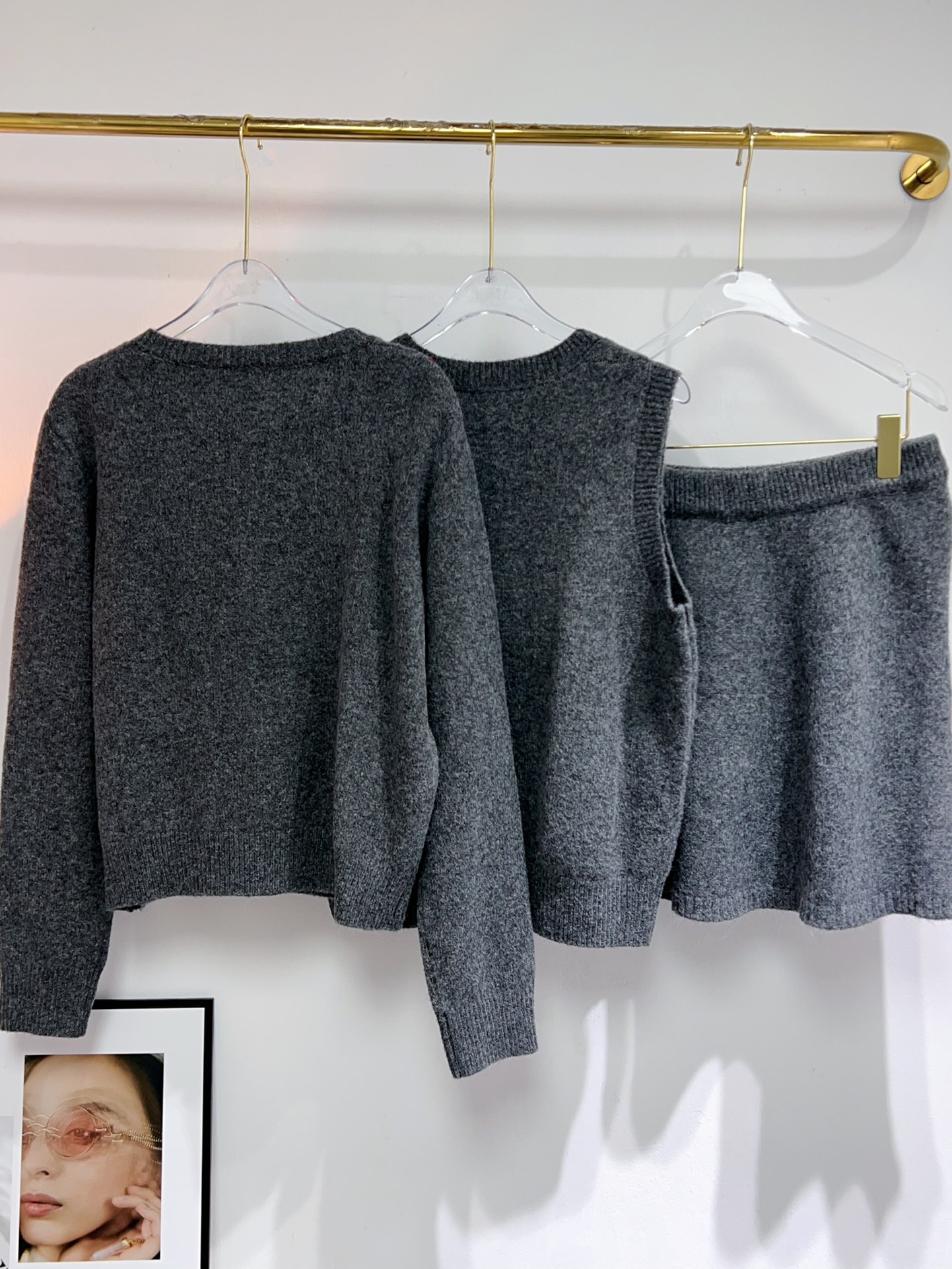 Miu Miu Inspired Women's Gray Argyle Knit Three-Piece Set 9 i1761492821 7932 2