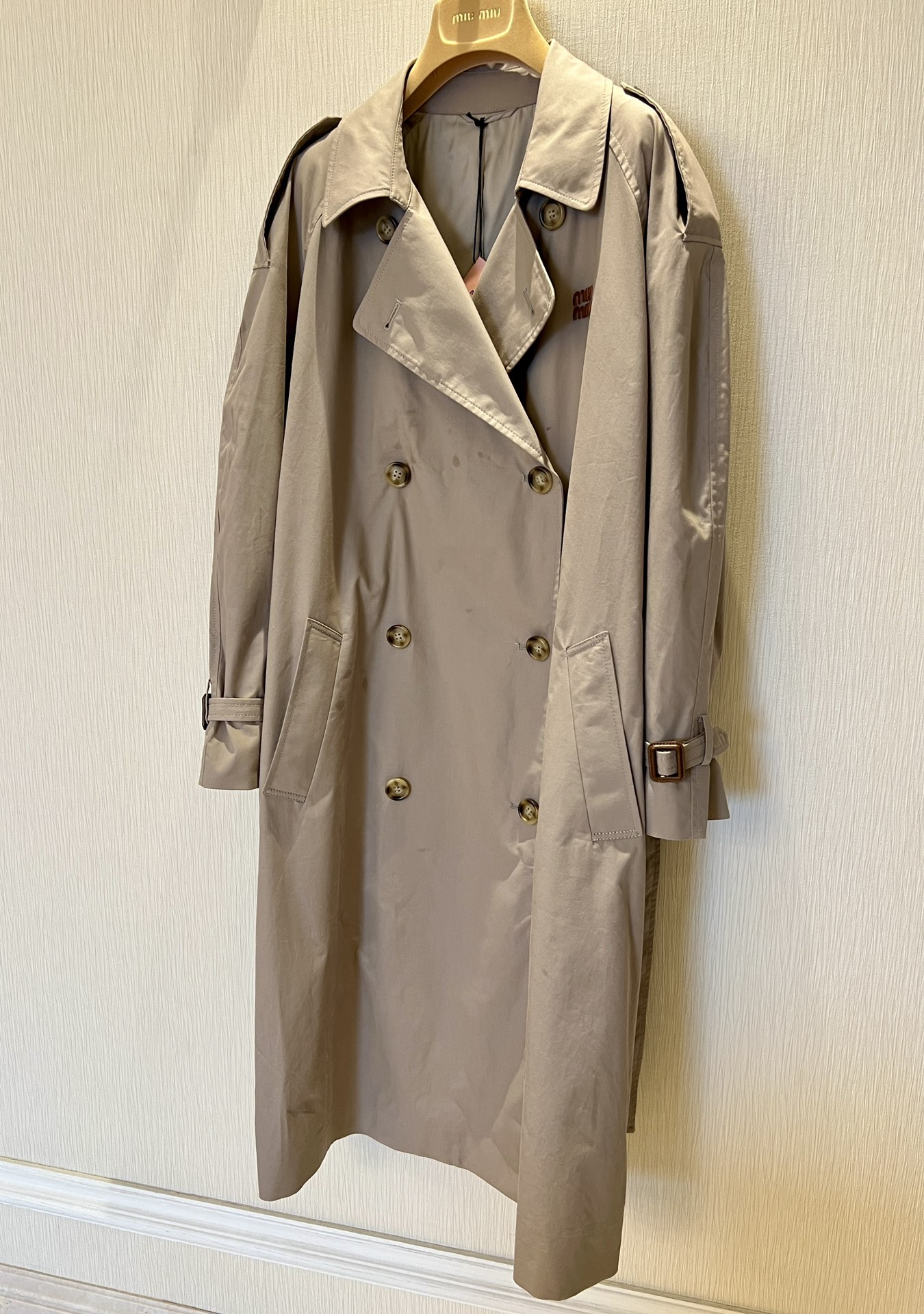 Women's Double-Breasted Long Trench Coat - Stylish & Retro Khaki, Sizes S-L 3 i1727170664 5673 0