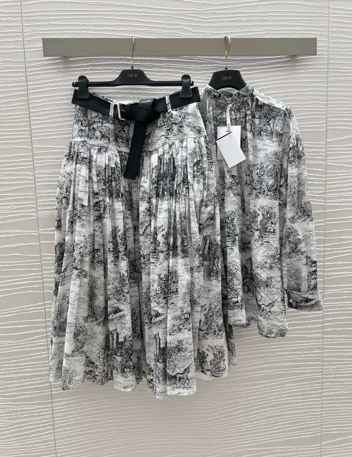 Elegant Ink Painting Style Shirt and Skirt Set - Lightweight & Breathable 5 i1734581684 4286 4