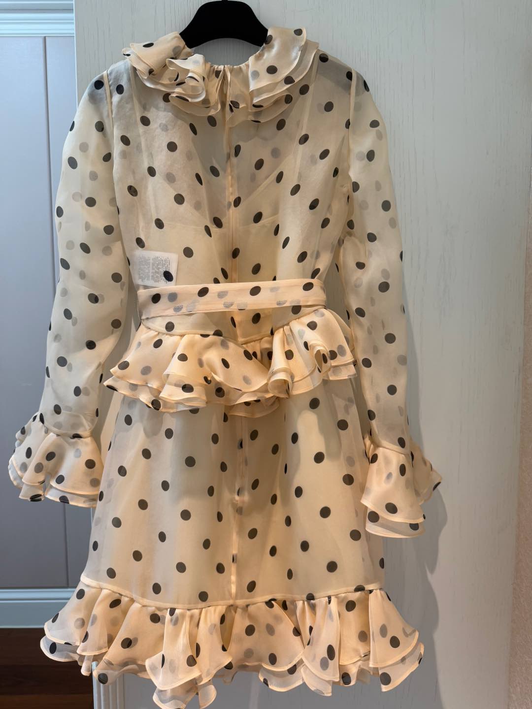 Elegant Yellow Polka Dot Silk Dress with Pearl Necklace - Vintage Chic 10 i1735368868544 9302 0 8