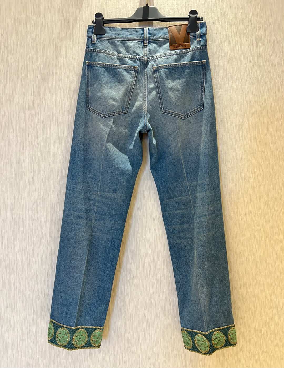 Jacquard Trim Straight Leg Jeans - Stylish & Versatile Denim 10 i1735544268473 2543 0 8
