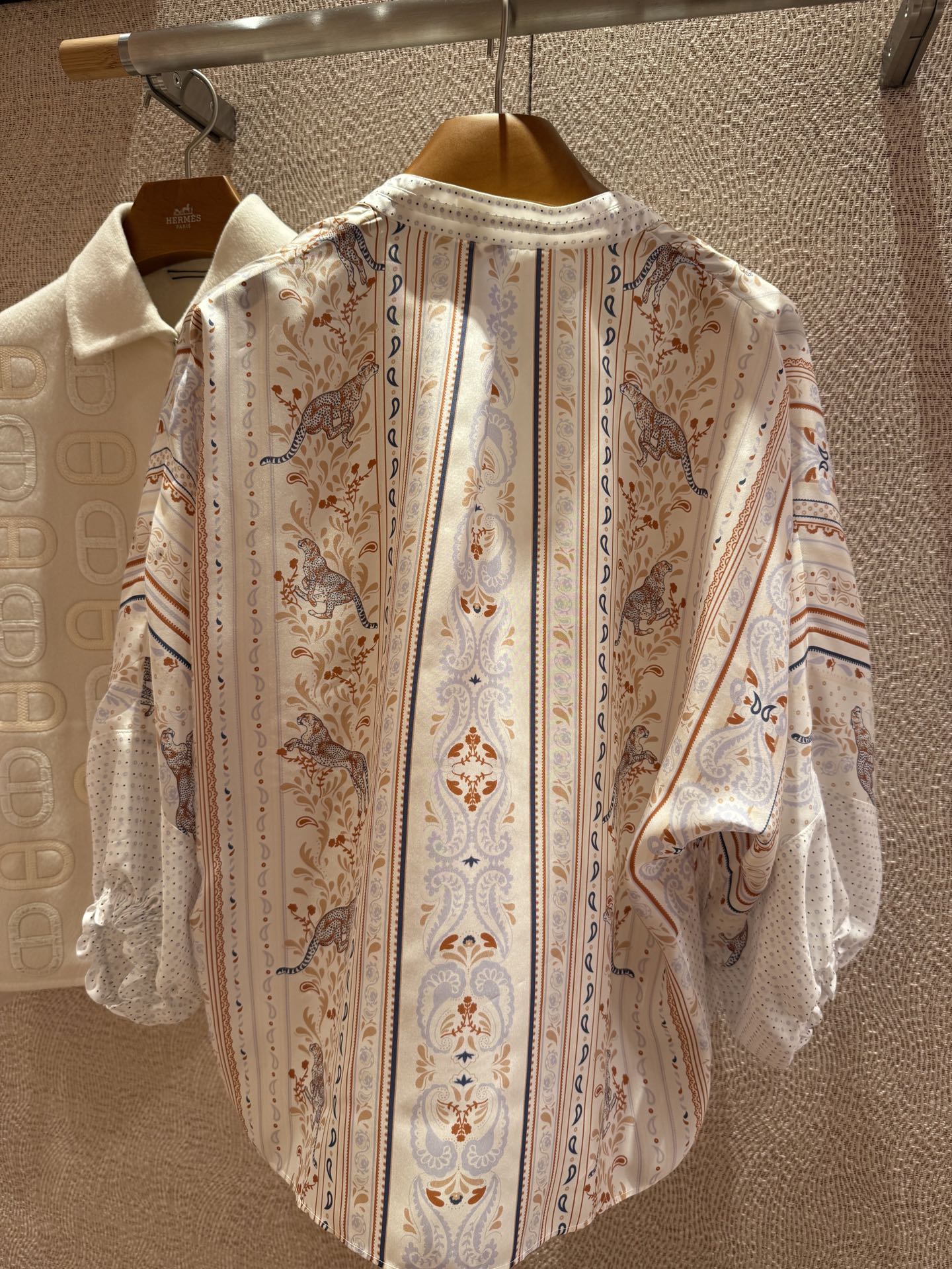 Silk Lantern Sleeve Blouse with Animal & Floral Print, Tie Neck Detail 9 i1743997174428 4361 0 7