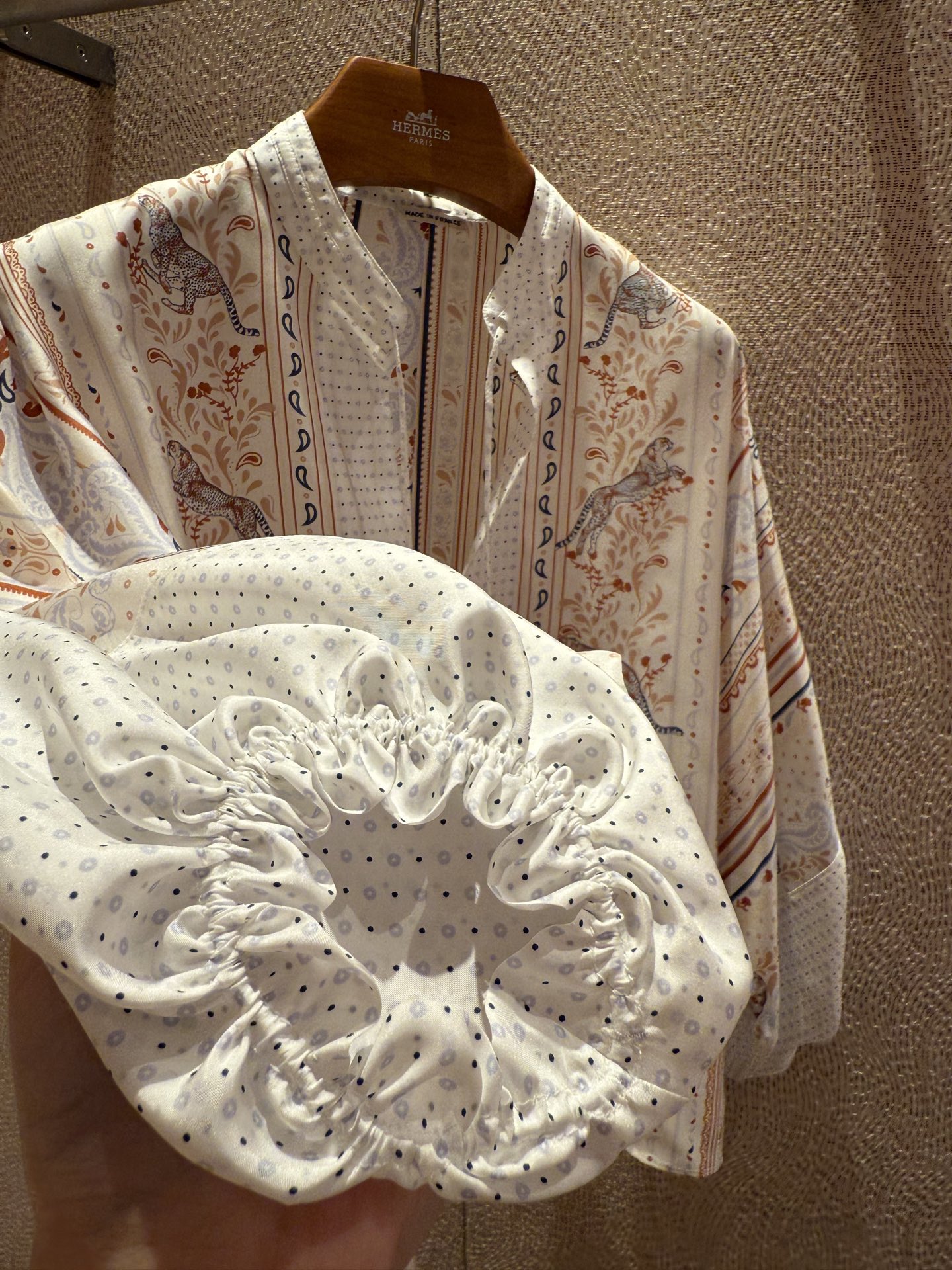 Silk Lantern Sleeve Blouse with Animal & Floral Print, Tie Neck Detail 8 i1743997174526 7655 0 6