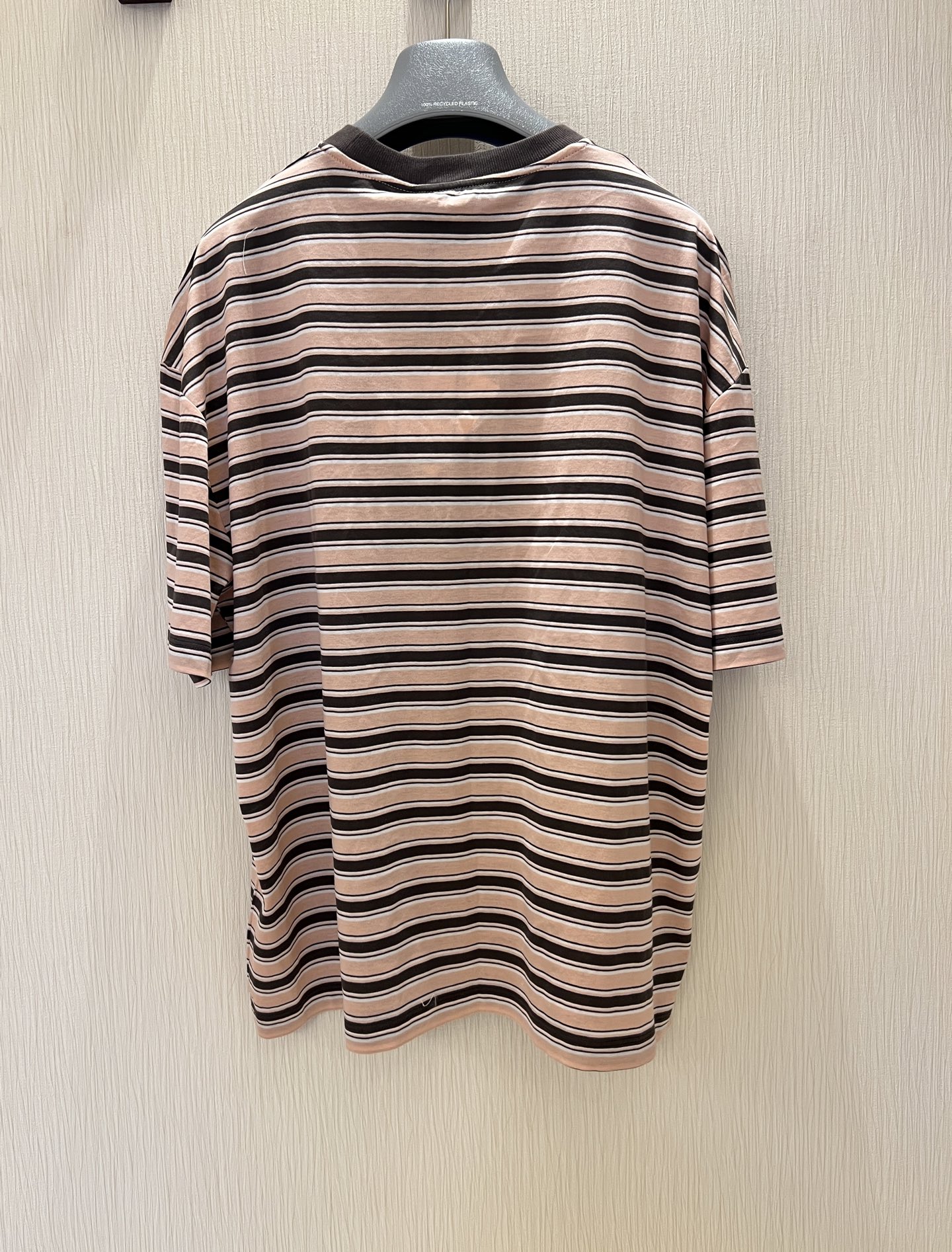 Striped Cotton T-Shirt with Ribbed Collar - Pink & Brown Color Block 8 i1746332009755 7361 0 7