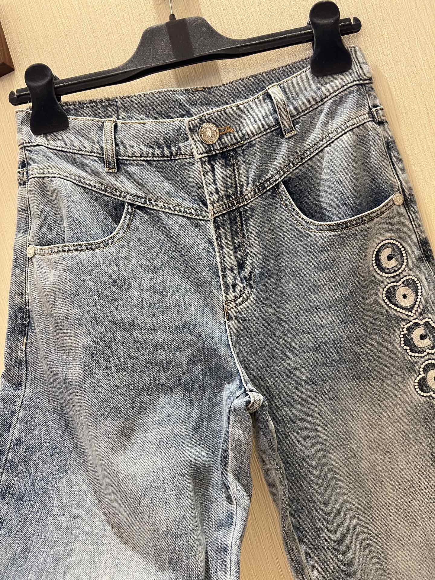 Embroidered Denim Jeans - High Waist, Slim Fit, Light Blue Wash 3 i1748497313371 4568 0 1