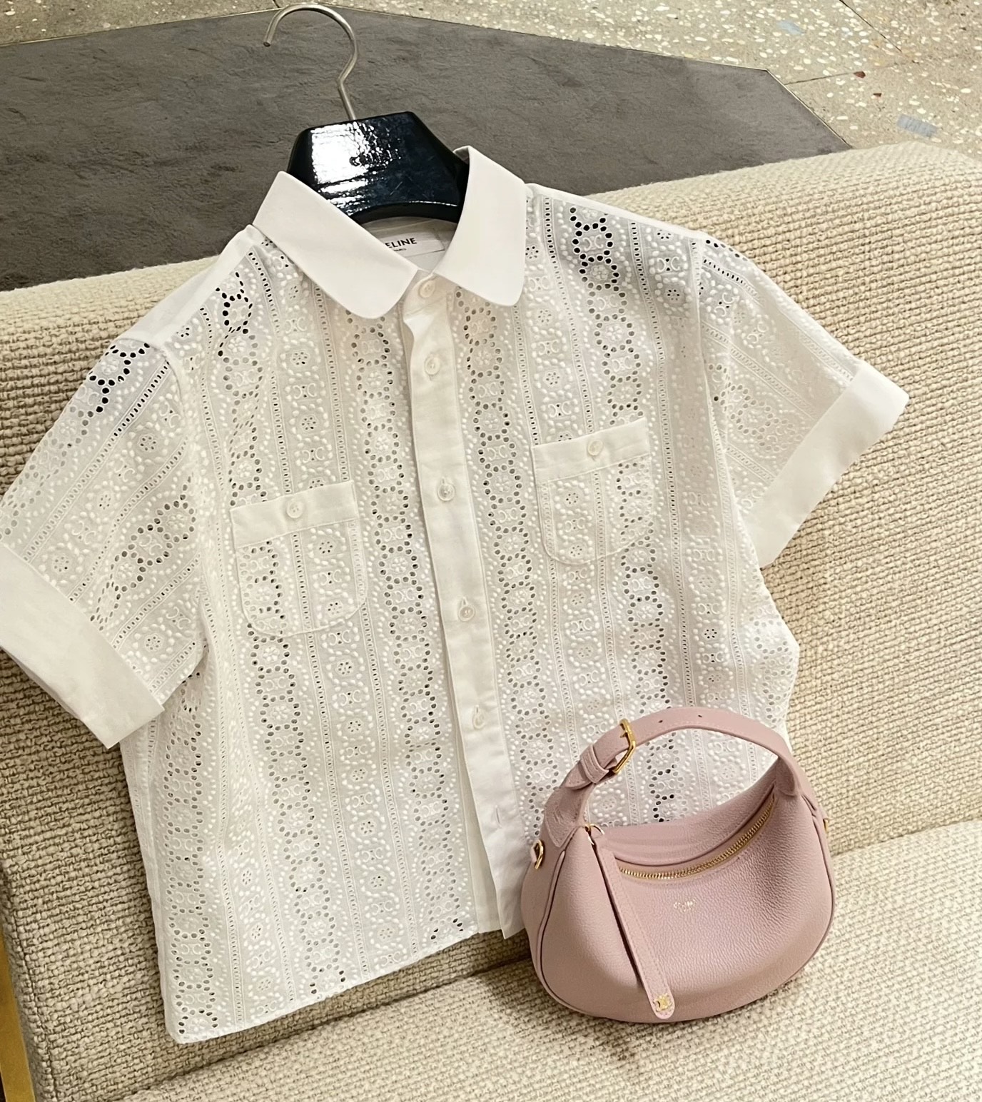 Elegant Embroidered Lace Blouse - Short Sleeve Jacquard Shirt 5 i1749282622737 8306 0 3