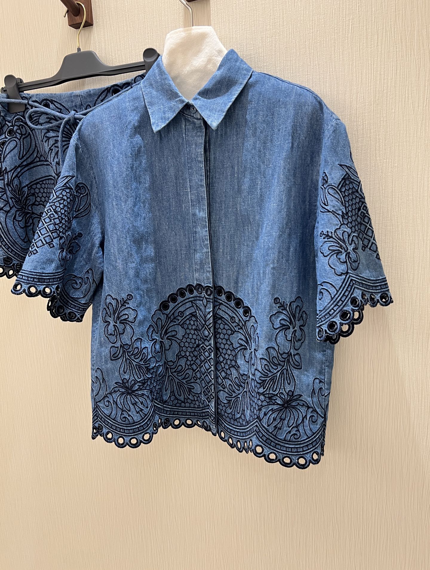 Denim Embroidered Short Sleeve Shirt & Shorts Set 4 i1749611754205 2316 0 2