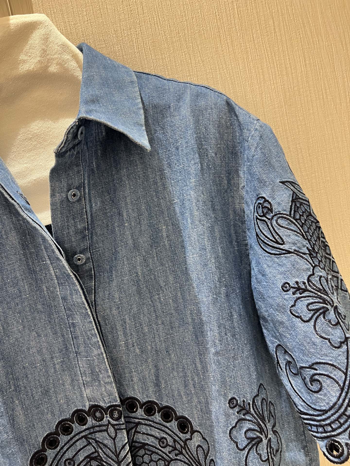 Denim Embroidered Short Sleeve Shirt & Shorts Set 9 i1749611754236 7770 0 7