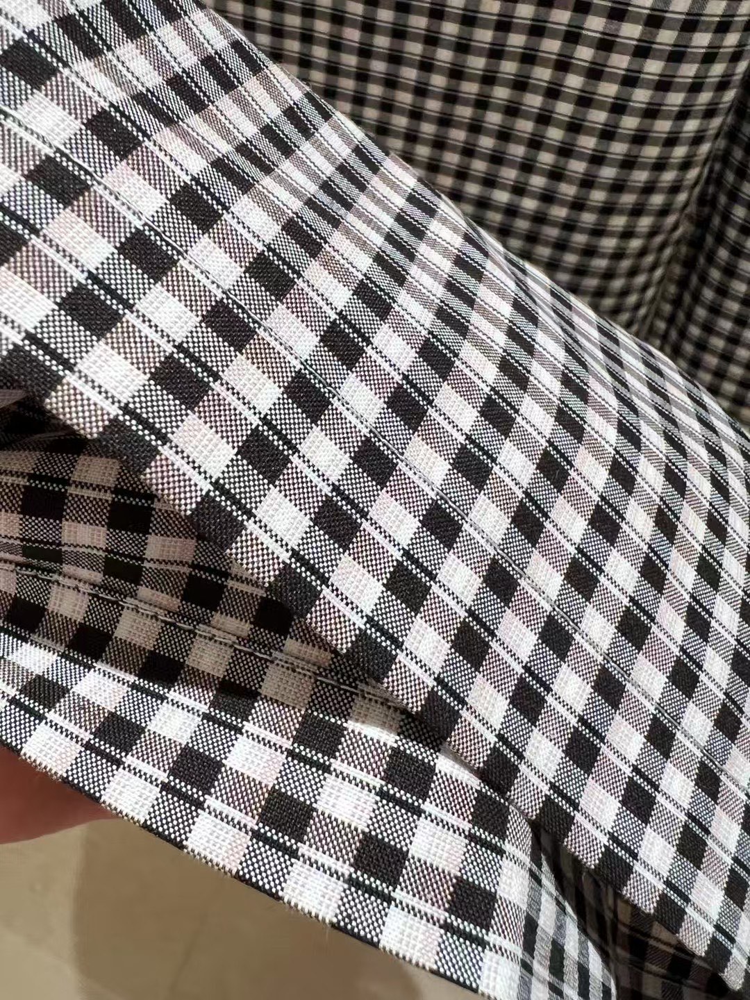 Black and White Plaid Wide Leg Pants with Drawstring Waist and Embroidered Logo 6 i1750129169818 3437 0 4