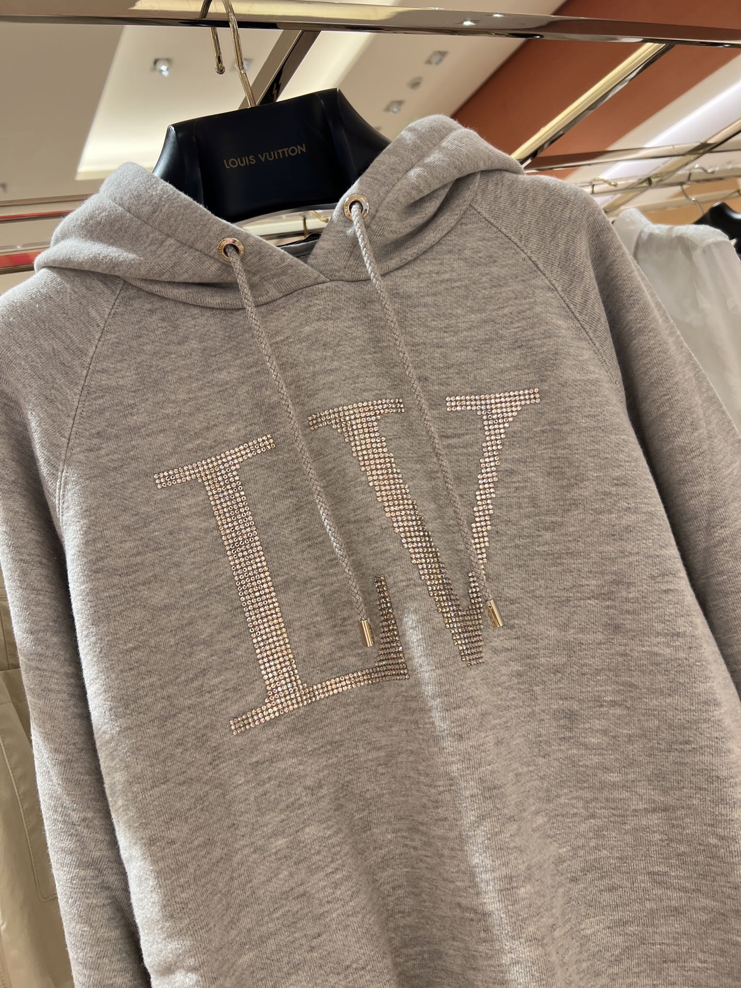 Louis Vuitton Rhinestone Embroidered Hoodie Cotton Knitwear - Unisex Street Style 6 i1753866788153 5833 0 4