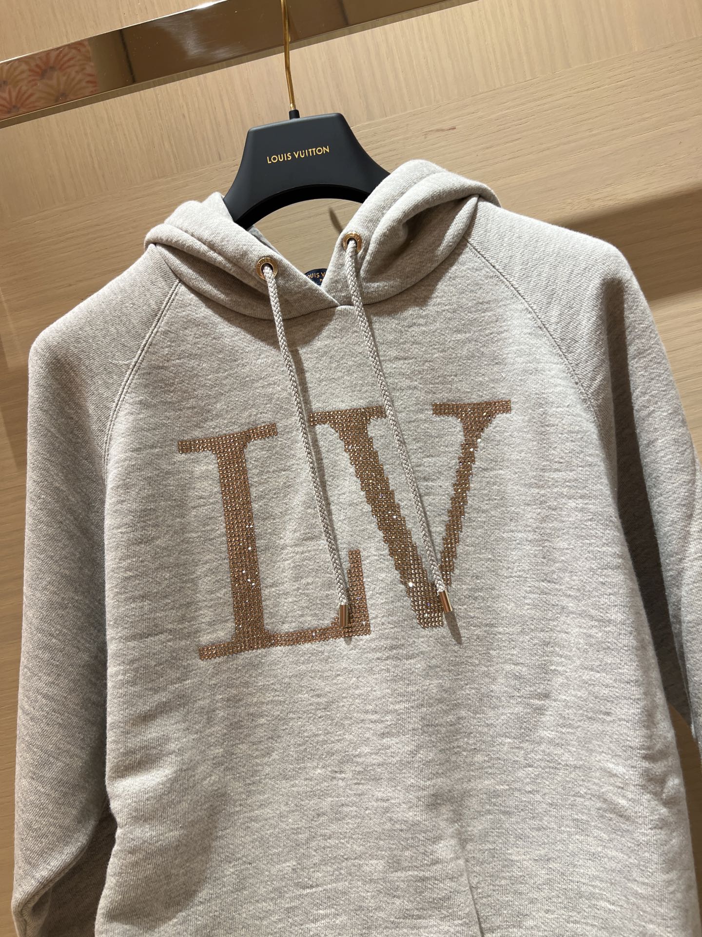 Louis Vuitton Rhinestone Embroidered Hoodie Cotton Knitwear - Unisex Street Style 3 i1753866788153 6489 0 1