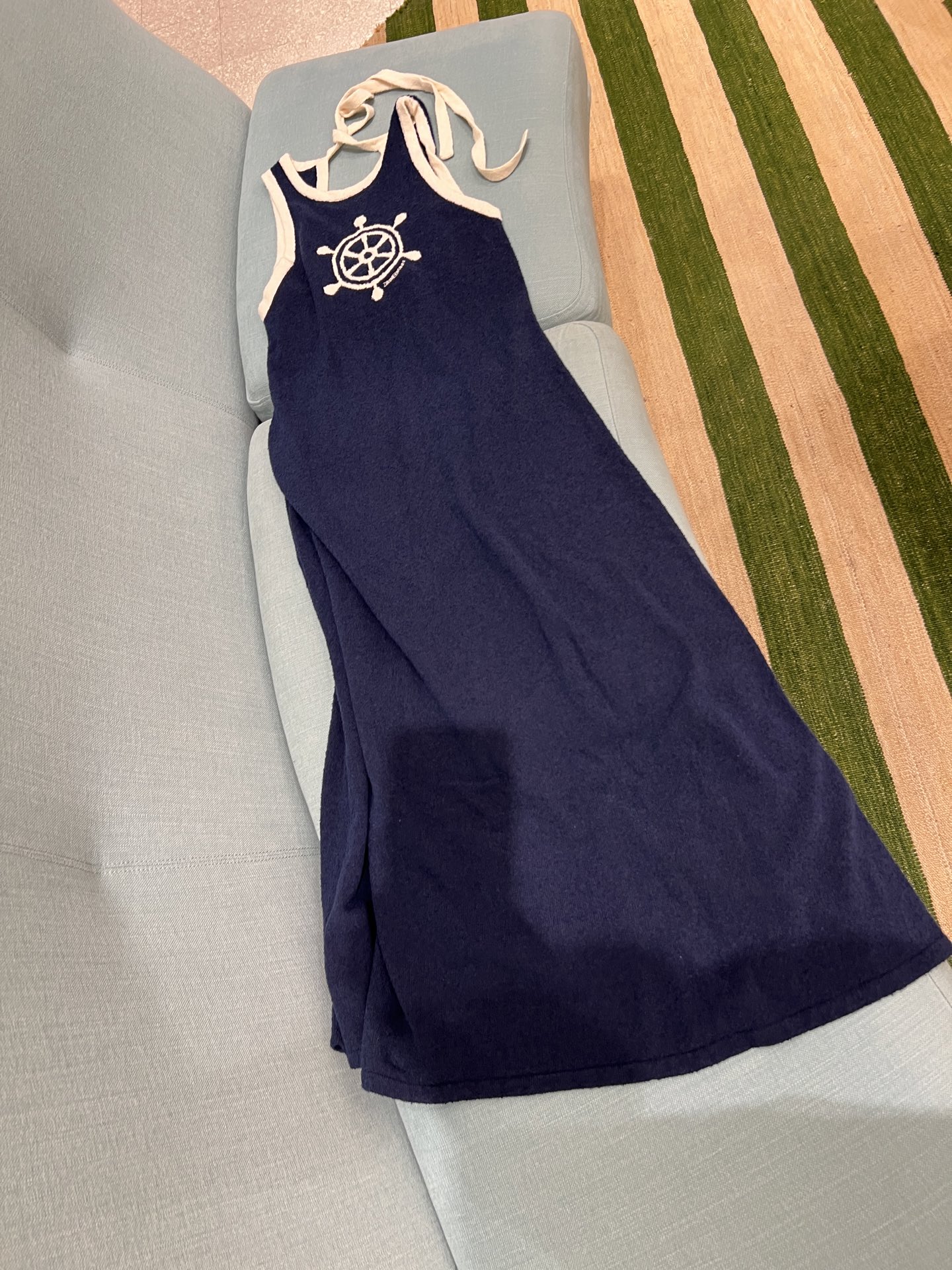 Nautical Navy Knit Dress with Stylish Rudder Pattern & Flattering Open Back 4 i1754652714537 5860 0 2