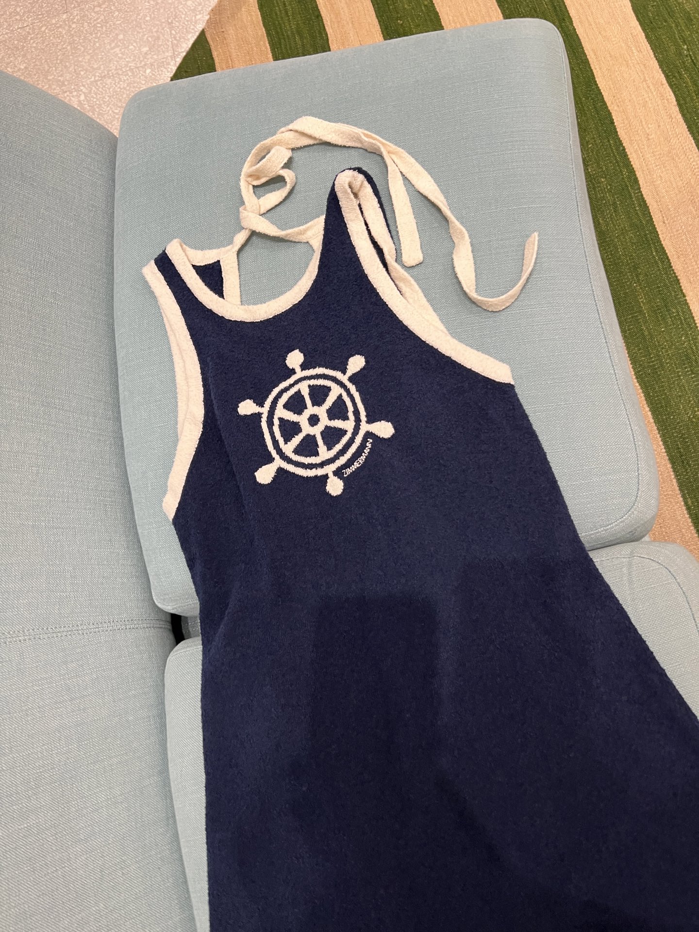 Nautical Navy Knit Dress with Stylish Rudder Pattern & Flattering Open Back 5 i1754652714614 3131 0 3
