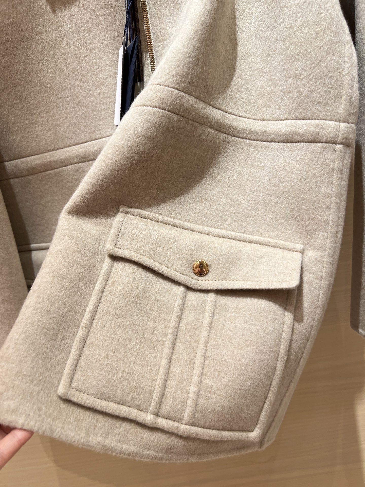 Wool-Cashmere Blend Hooded Coat with Leather Logo & Monogram Lining 4 i1758512703365 5699 0 2