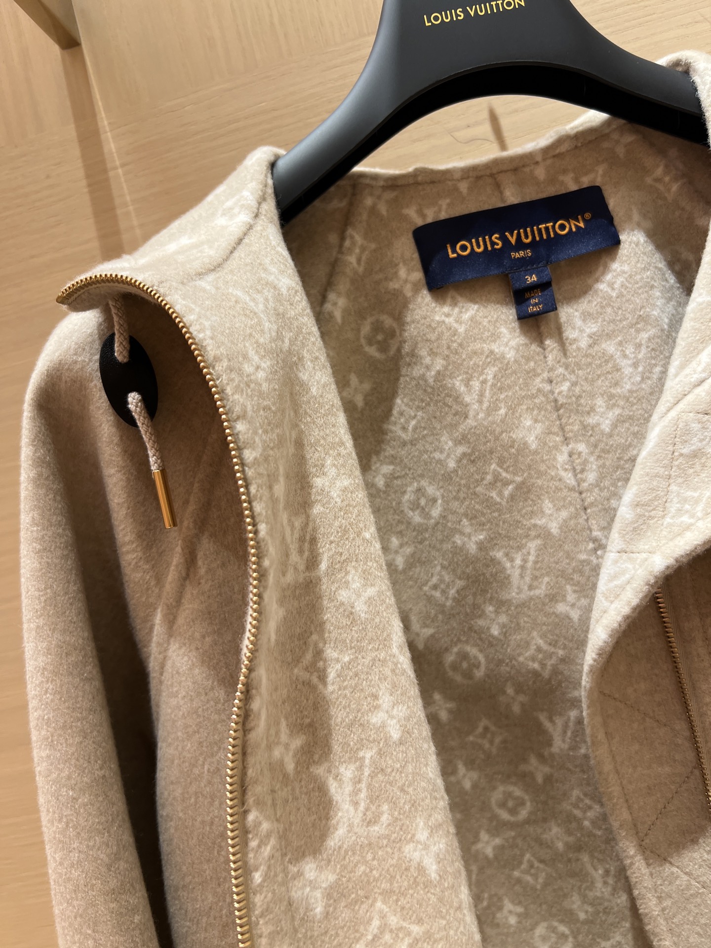Wool-Cashmere Blend Hooded Coat with Leather Logo & Monogram Lining 7 i1758512703365 6015 0 5