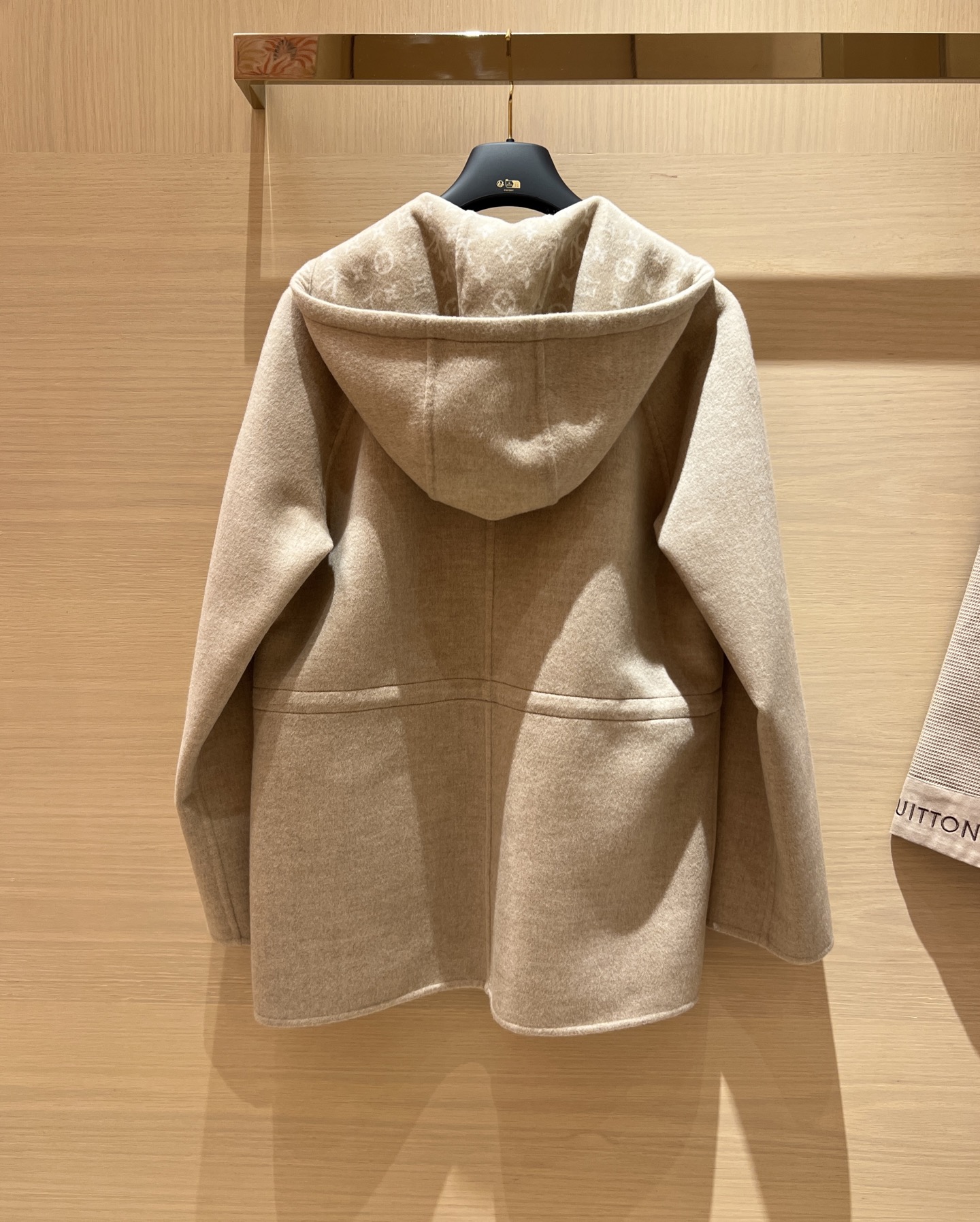 Wool-Cashmere Blend Hooded Coat with Leather Logo & Monogram Lining 5 i1758512705732 3990 0 3