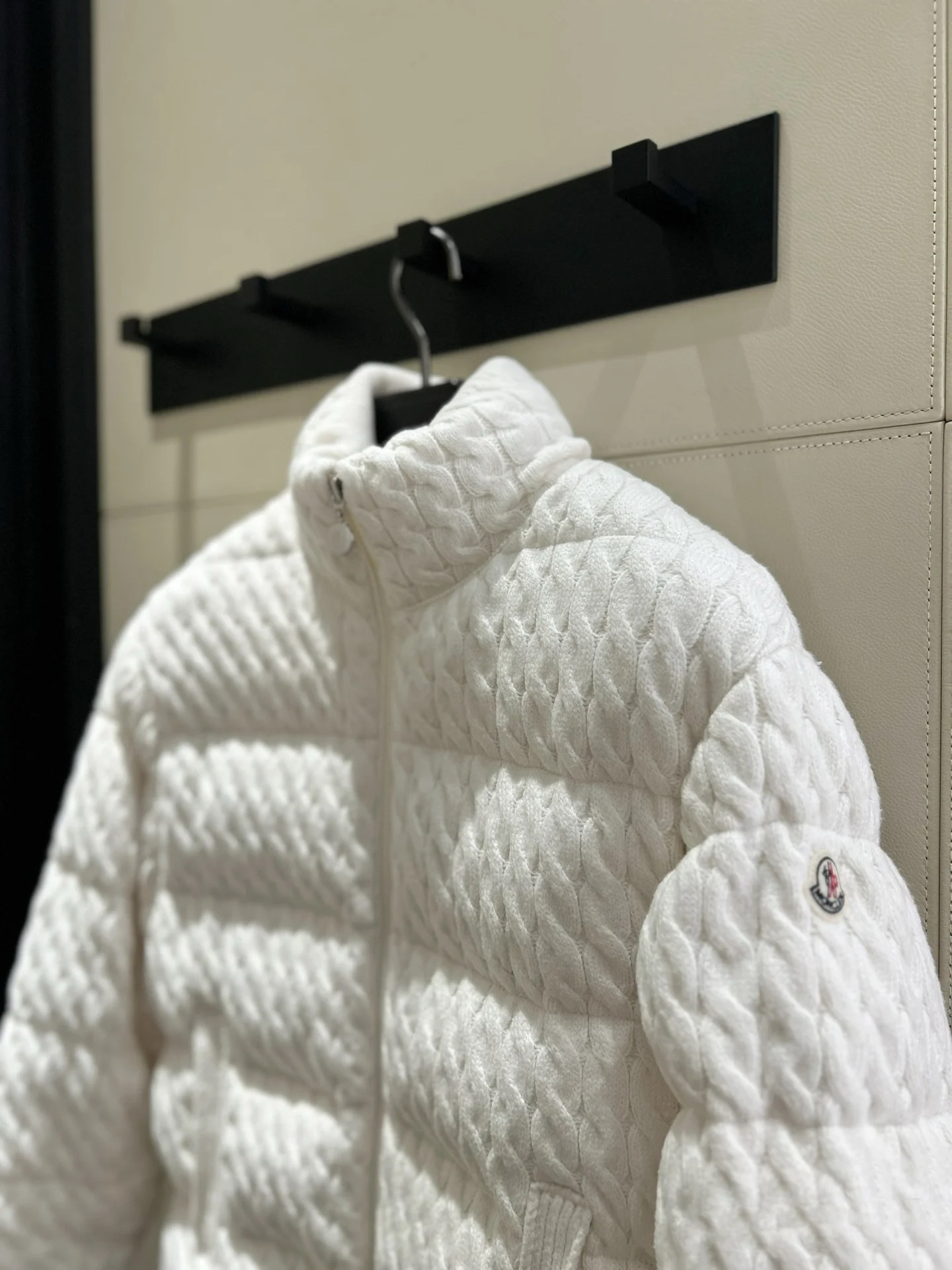 Monc* Cream White Knitted Down Jacket - Lightweight & Warm 8 i1759390474308 4564 0 5