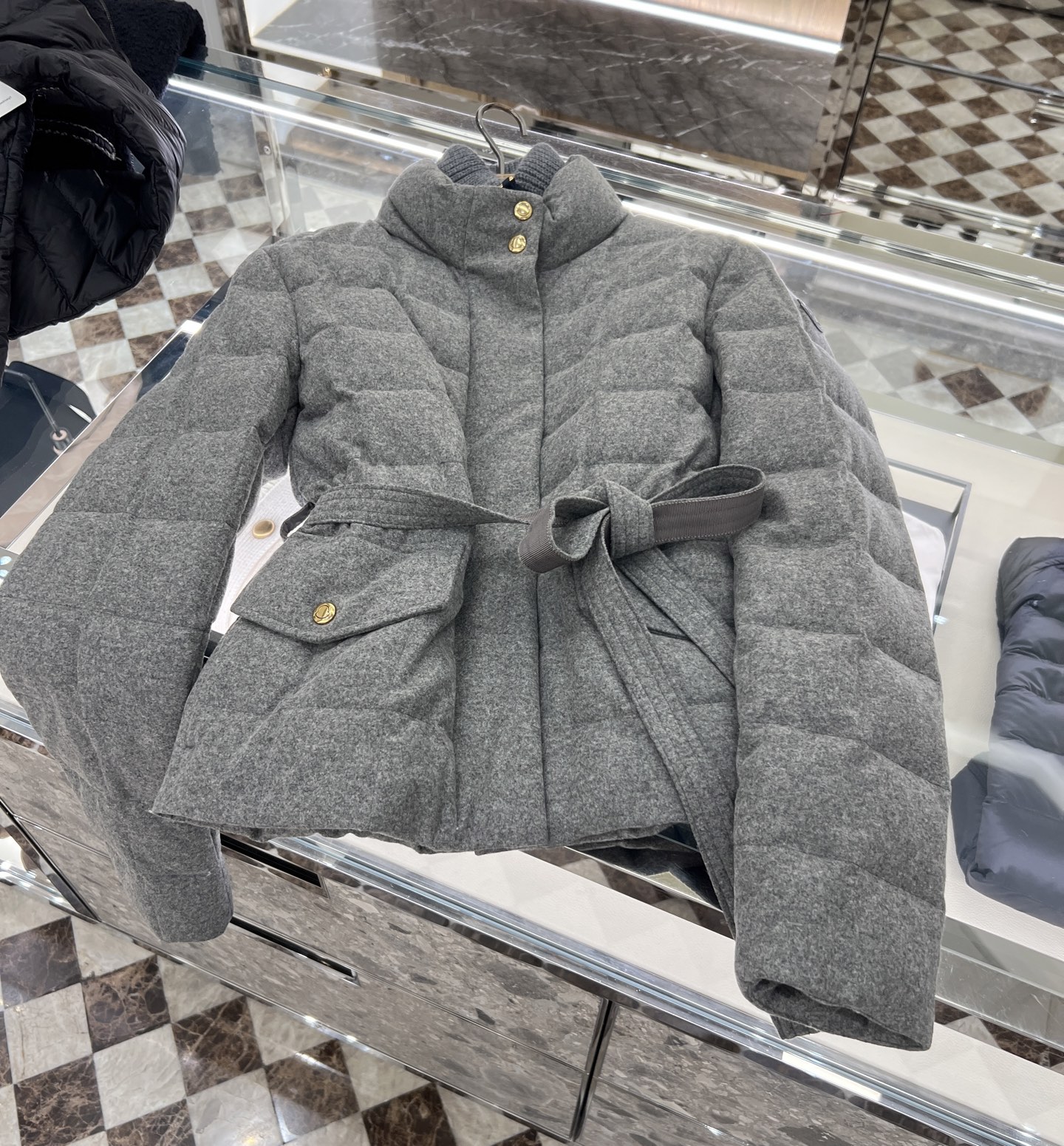 Wool Blend Down Jacket with Ribbed Knit Collar - Versatile & Stylish 7 i1759564937203 8684 0 5